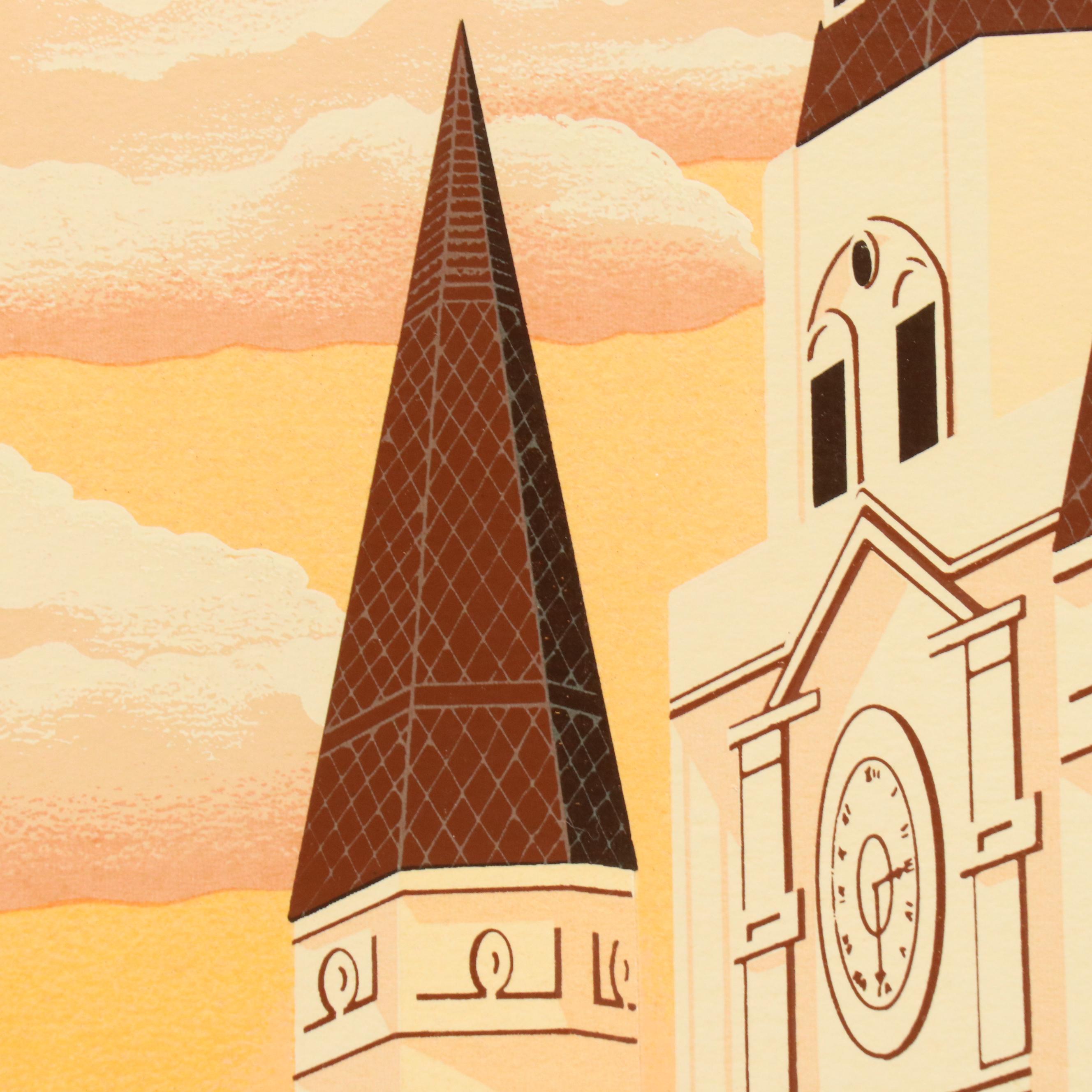 Melanie Taylor Kent Serigraph "Portraits in the Park," 1985