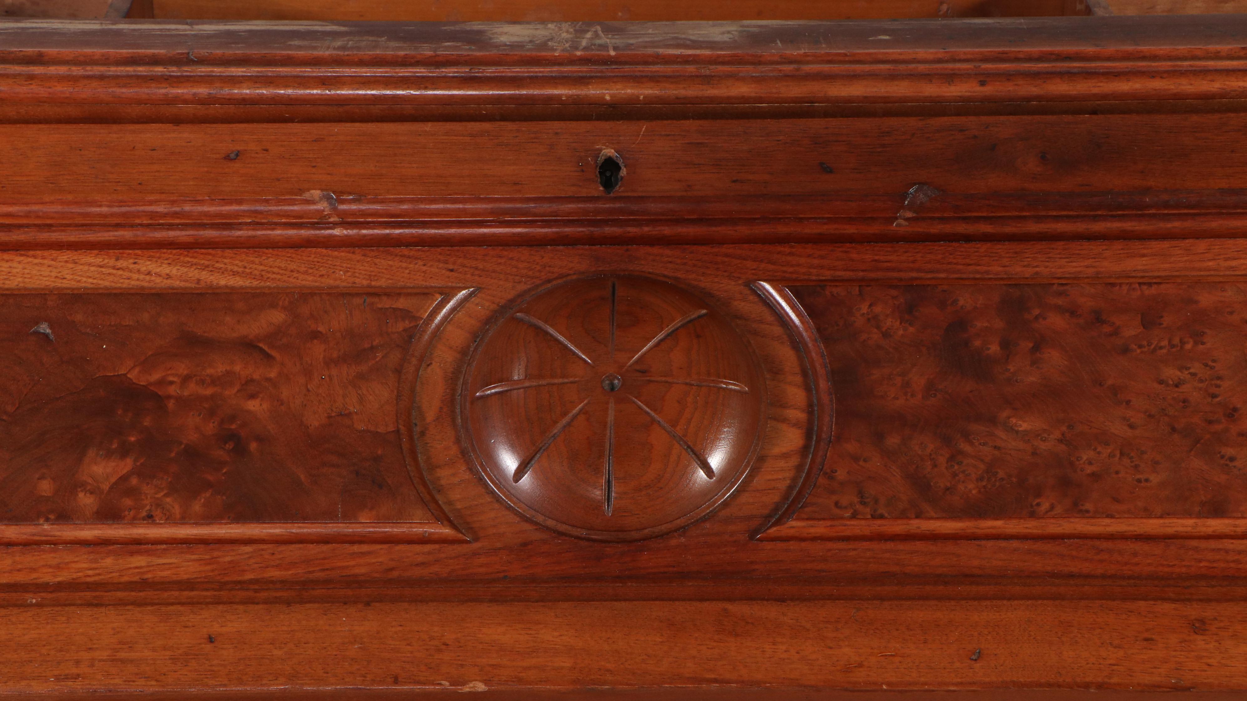 Large-Scale Victorian Walnut and Burl Walnut Secretary Bookcase, Circa 1870
