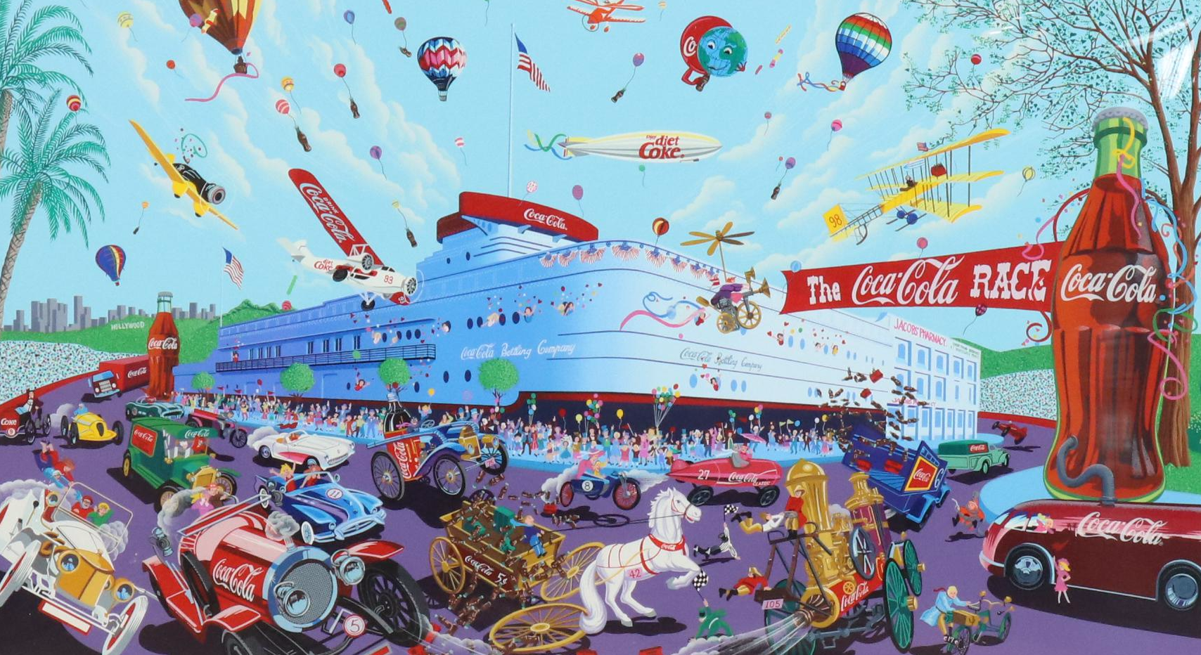 Melanie Taylor Kent Serigraph "The Incredible Coca-Cola Race," 1995