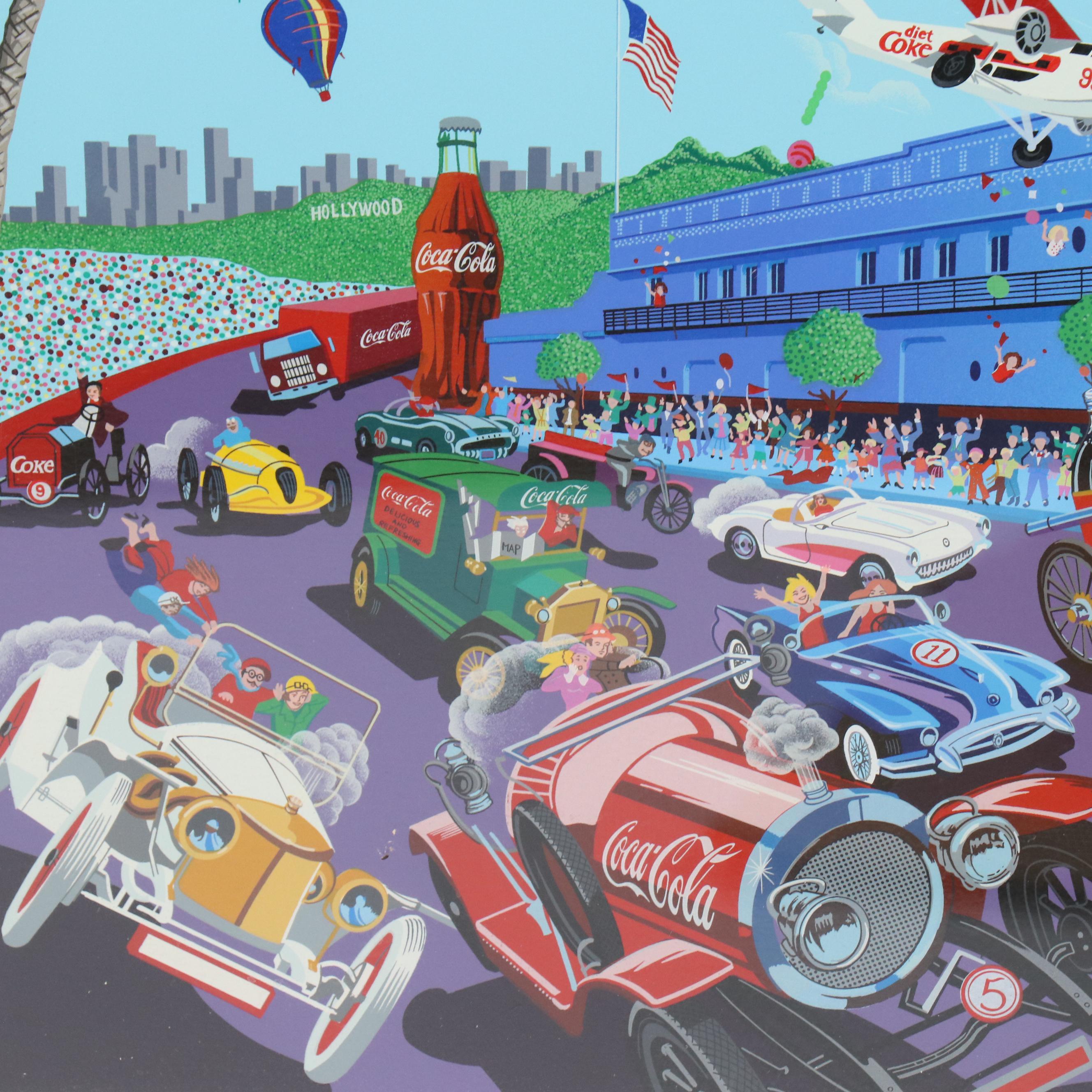 Melanie Taylor Kent Serigraph "The Incredible Coca-Cola Race," 1995
