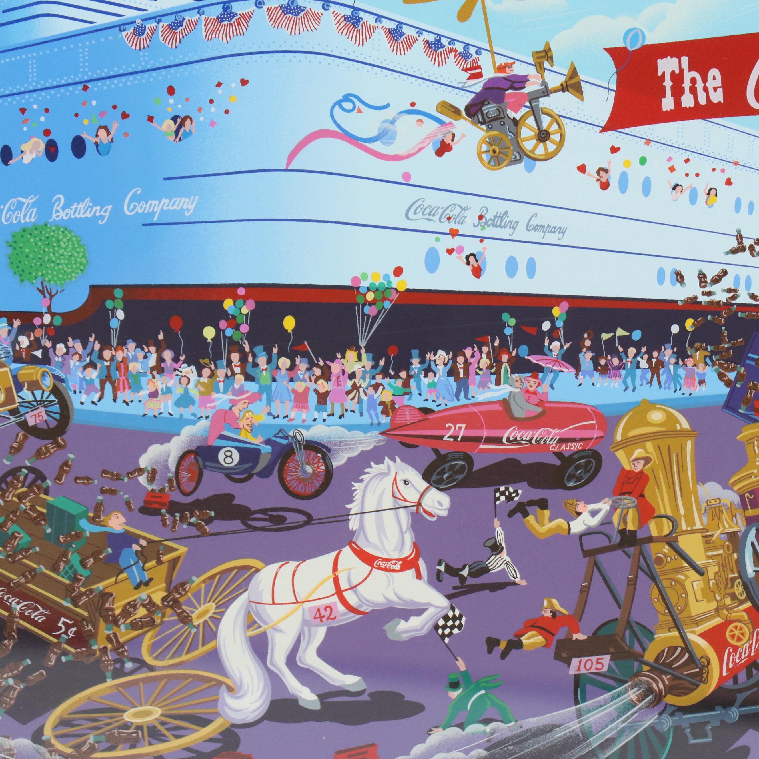 Melanie Taylor Kent Serigraph "The Incredible Coca-Cola Race," 1995