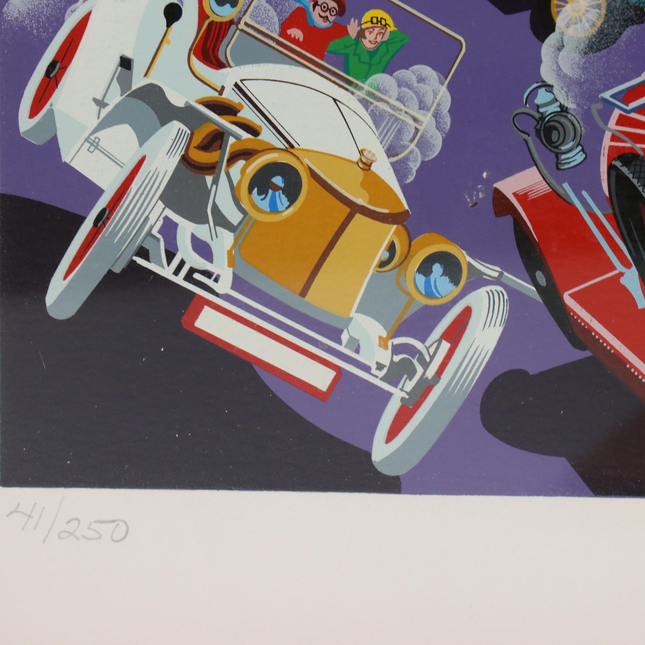 Melanie Taylor Kent Serigraph "The Incredible Coca-Cola Race," 1995