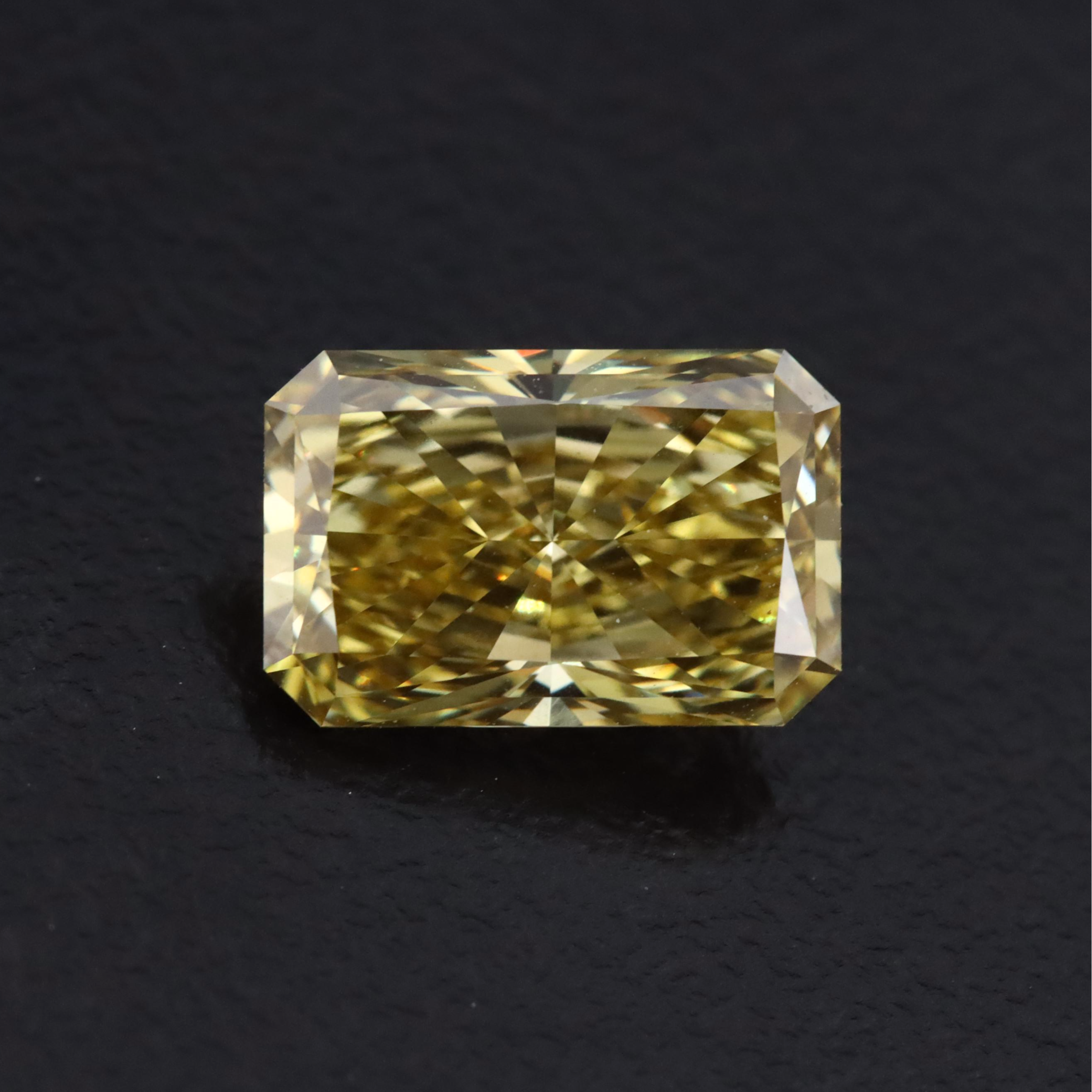 Loose 2.14 CT Lab Grown Fancy Yellow Diamond with IGI Report