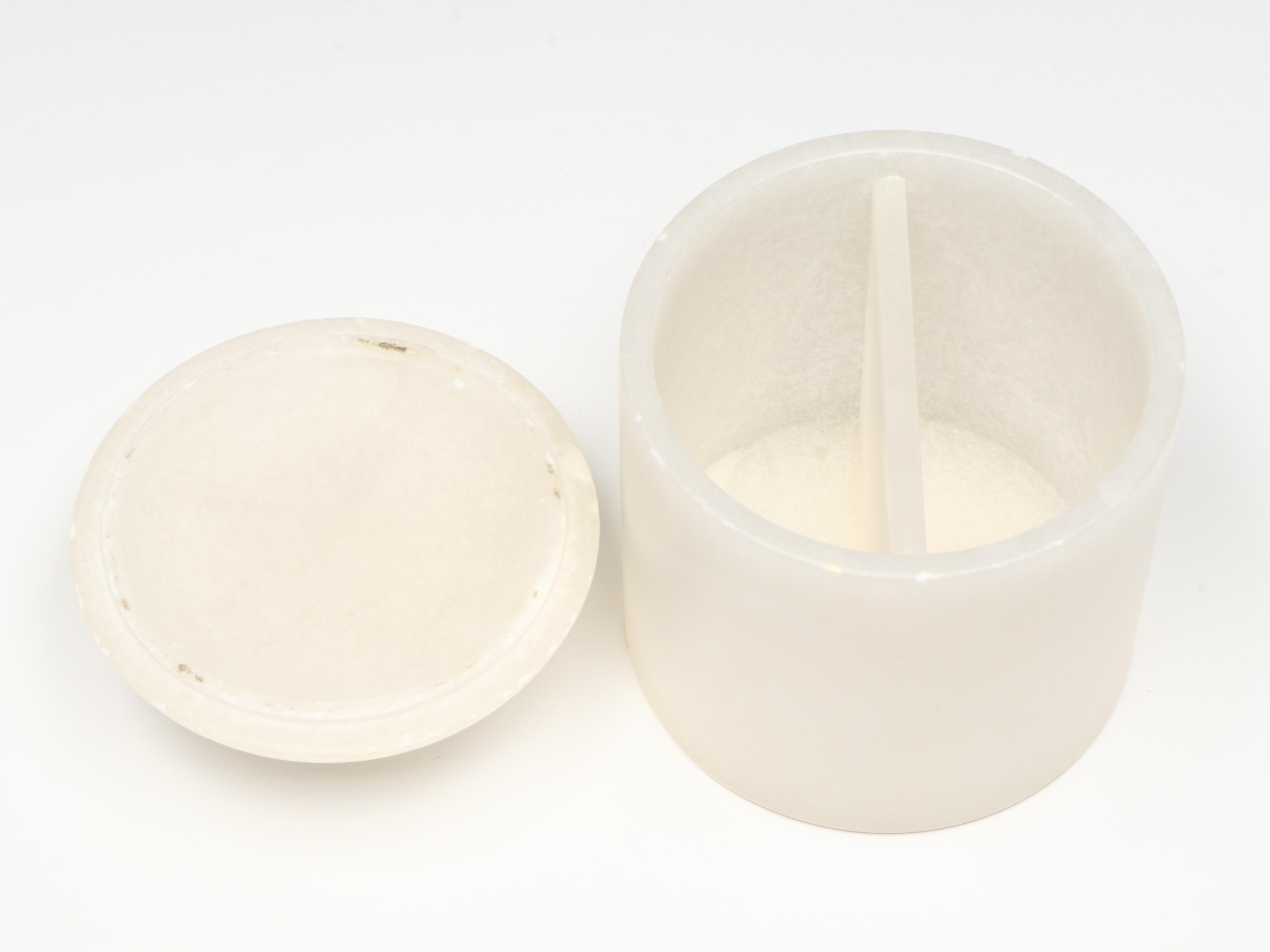 Marble Ashtray, Carved Banded Calcite Swan, and Alabaster Jar