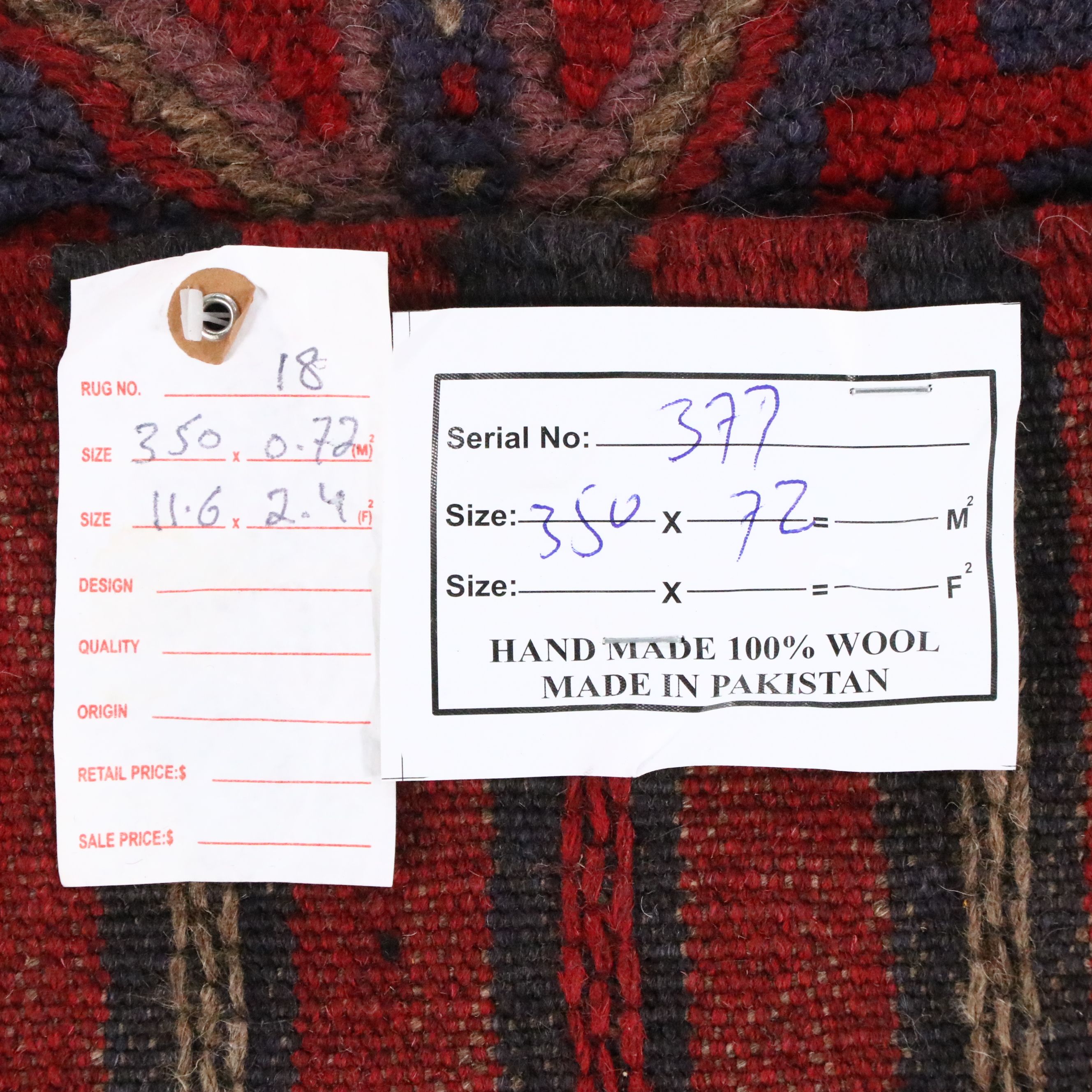 2'5 x 11'6 Handwoven Afghan Mashwani Carpet Runner