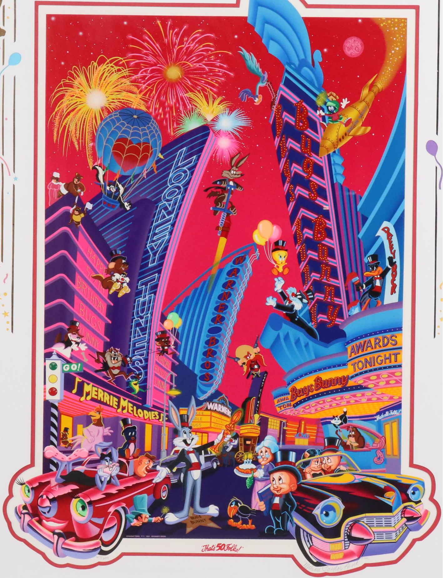 Melanie Taylor Kent Serigraph "That's 50 Folks!," 1991