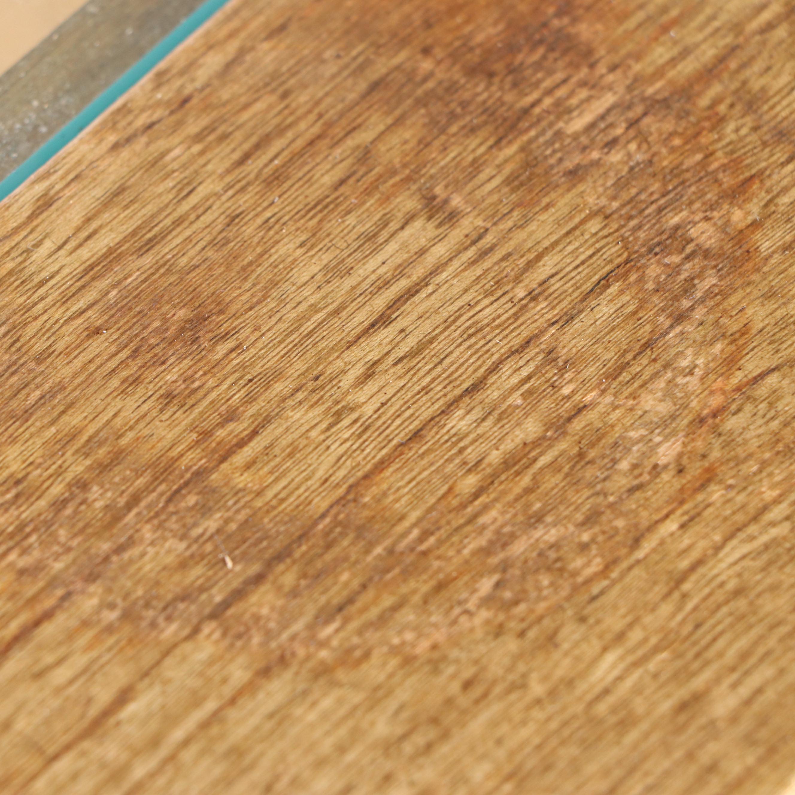 Modern Five Piece Oak Dining Set with Glass Top Inserts