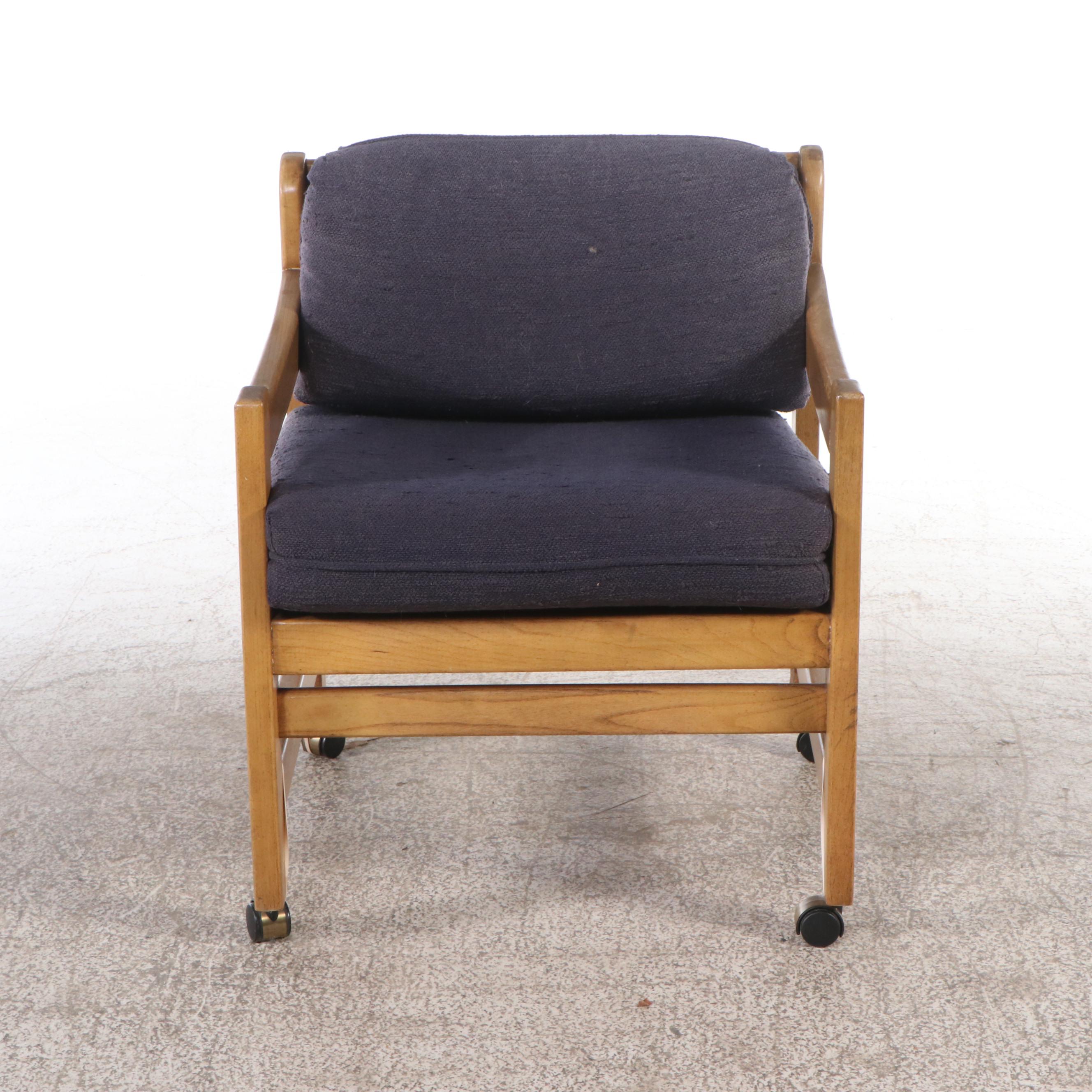 Modern Five Piece Oak Dining Set with Glass Top Inserts