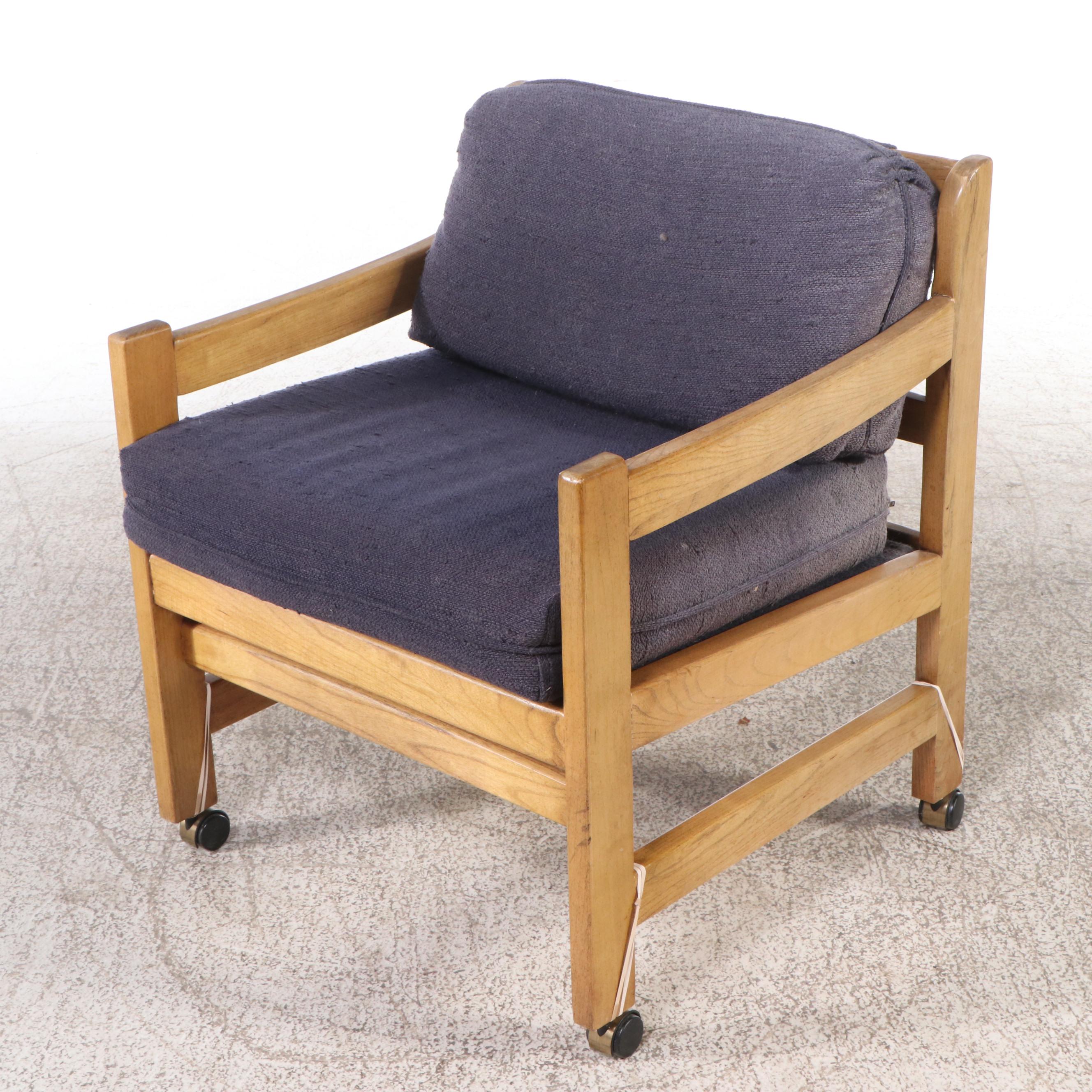 Modern Five Piece Oak Dining Set with Glass Top Inserts