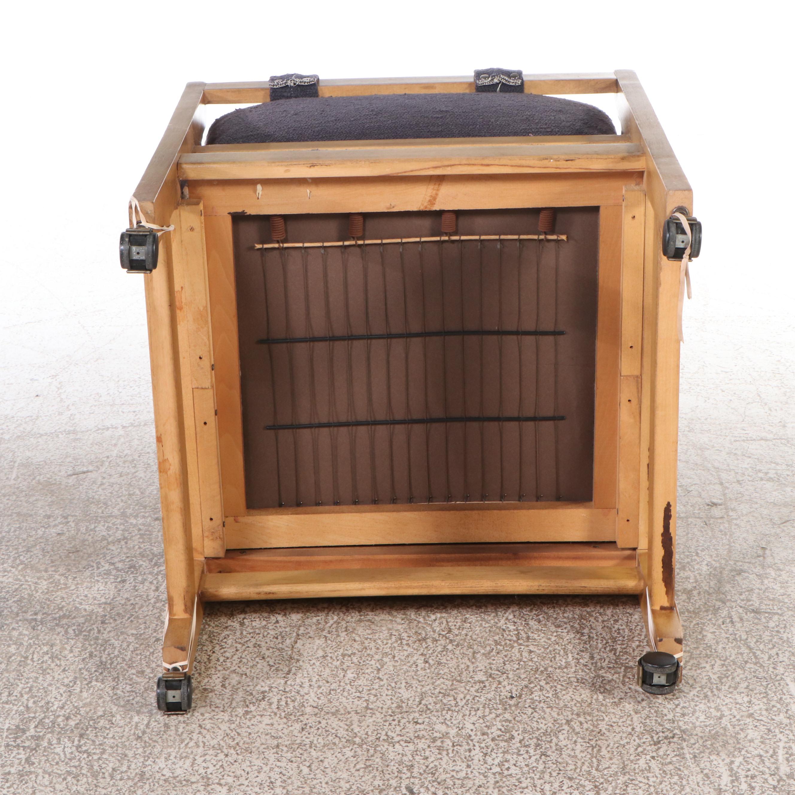 Modern Five Piece Oak Dining Set with Glass Top Inserts