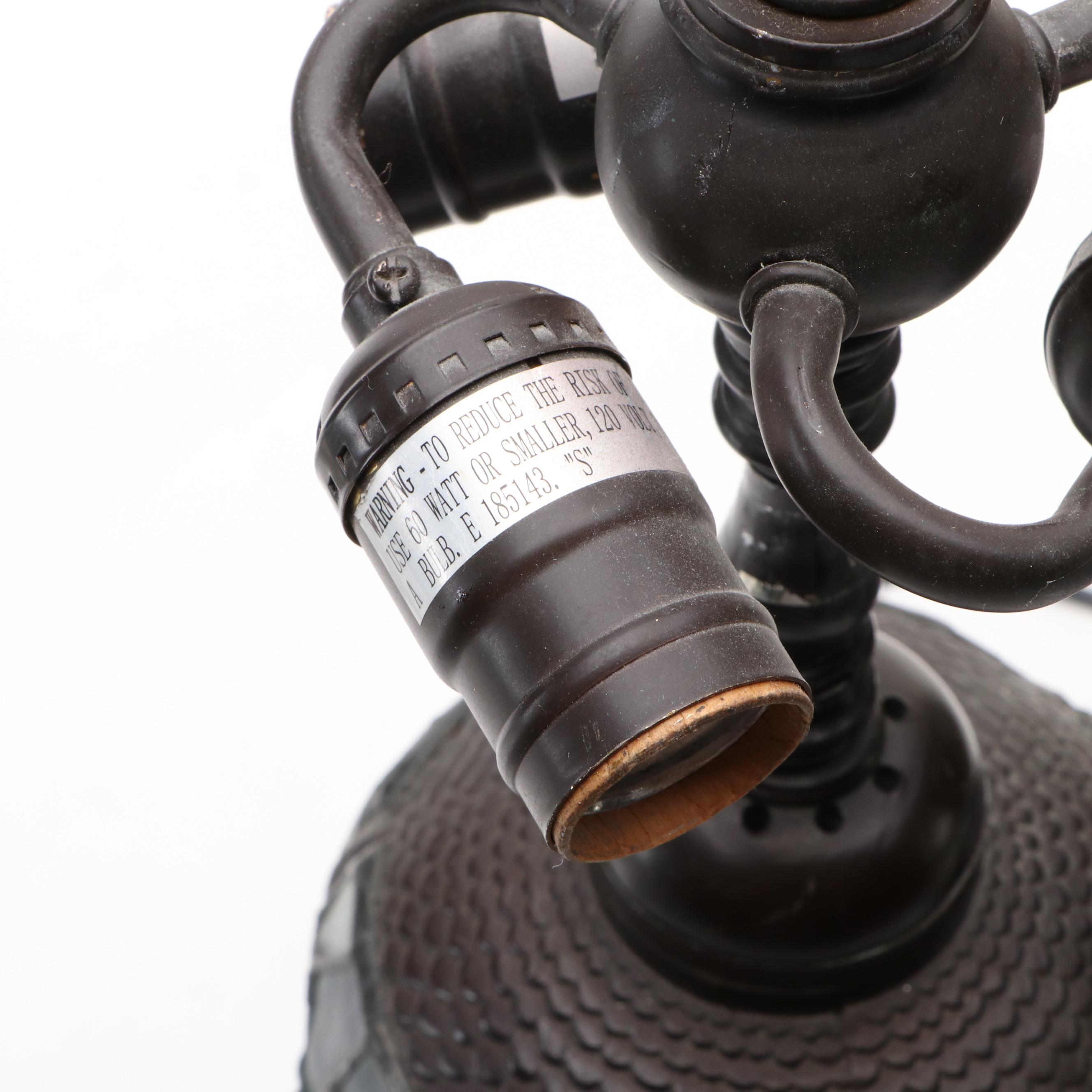 Tiffany Style Stained Glass Dragonfly Lamp, 21st Century