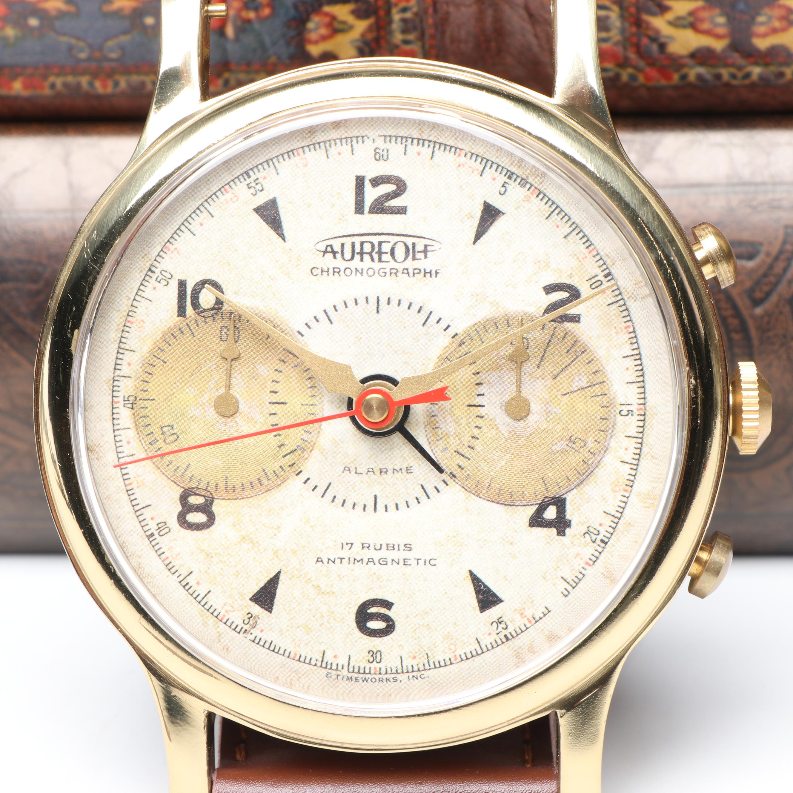 Timeworks Geneva and Aureole Wristwatch Clocks with Trompe-l'œil Book Boxes