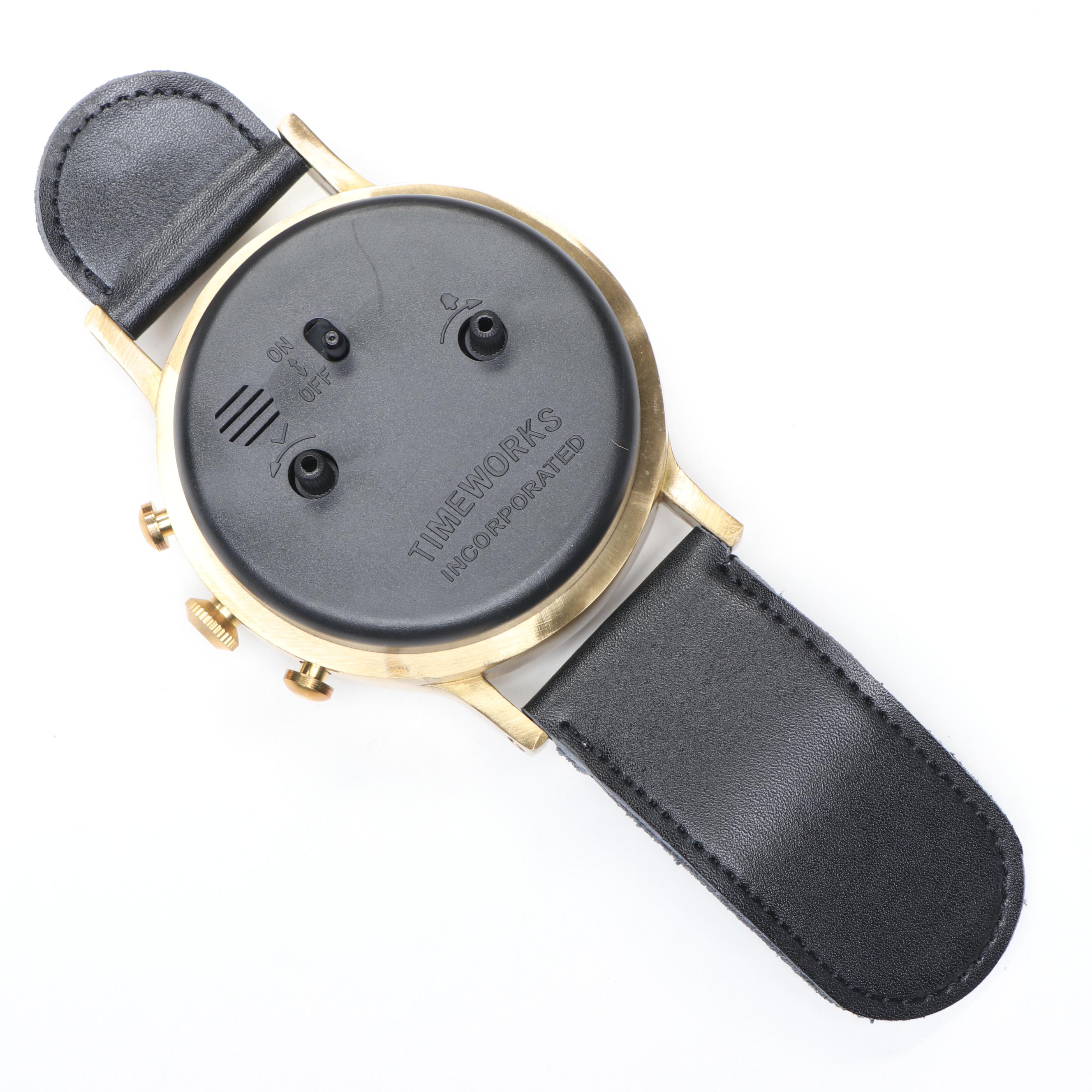 Timeworks Geneva and Aureole Wristwatch Clocks with Trompe-l'œil Book Boxes