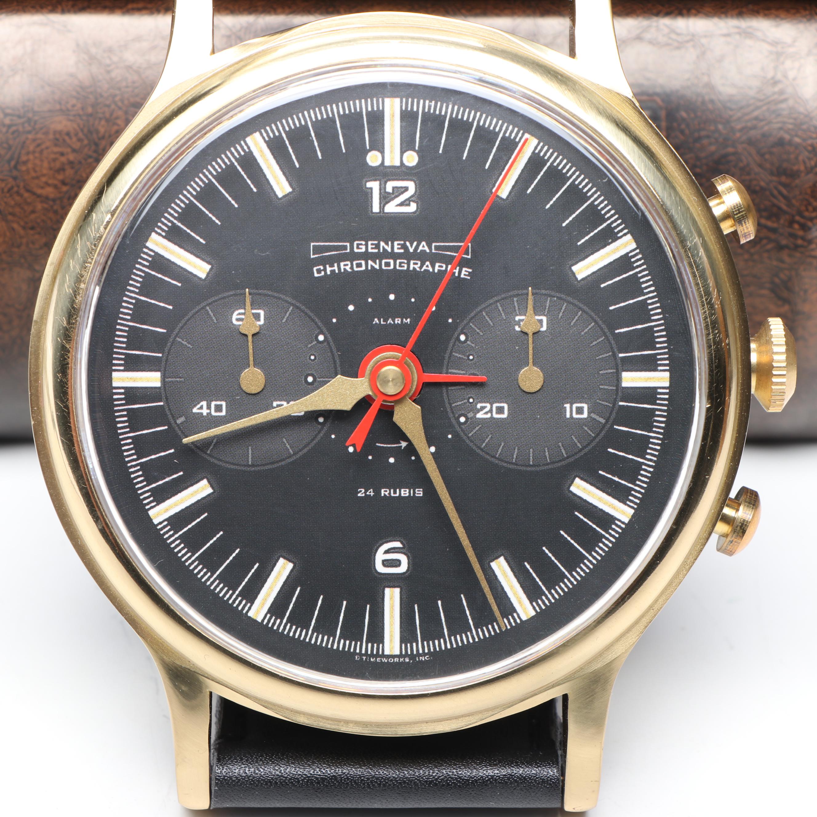 Timeworks Geneva and Aureole Wristwatch Clocks with Trompe-l'œil Book Boxes