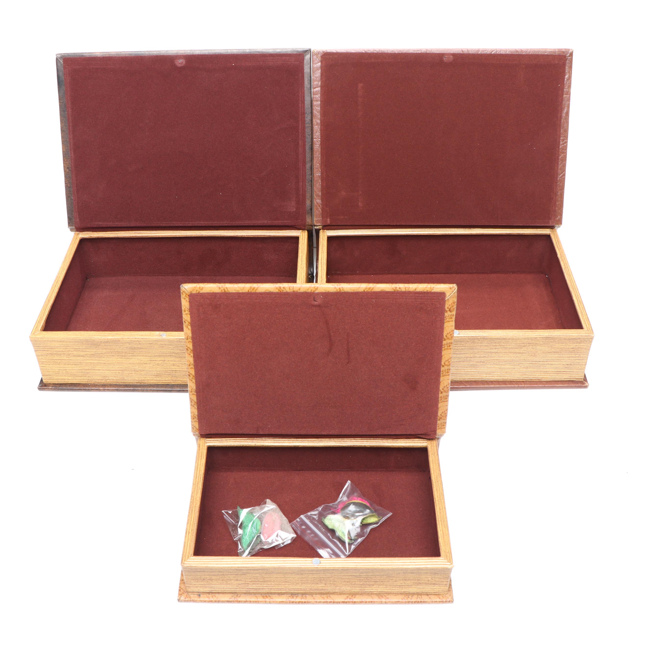 Timeworks Geneva and Aureole Wristwatch Clocks with Trompe-l'œil Book Boxes