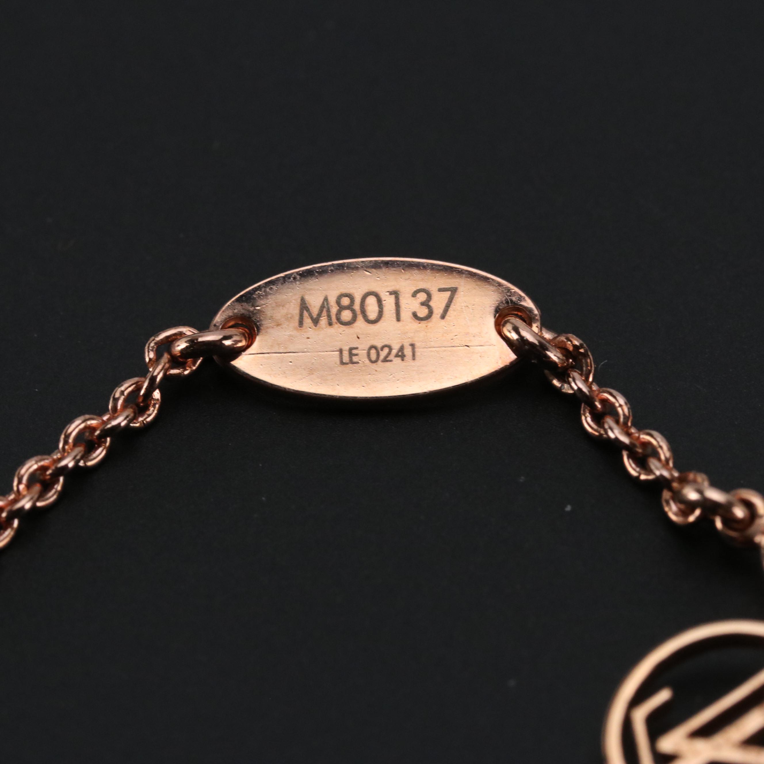 Louis Vuitton Rose-Gold Tone Essential V Necklace