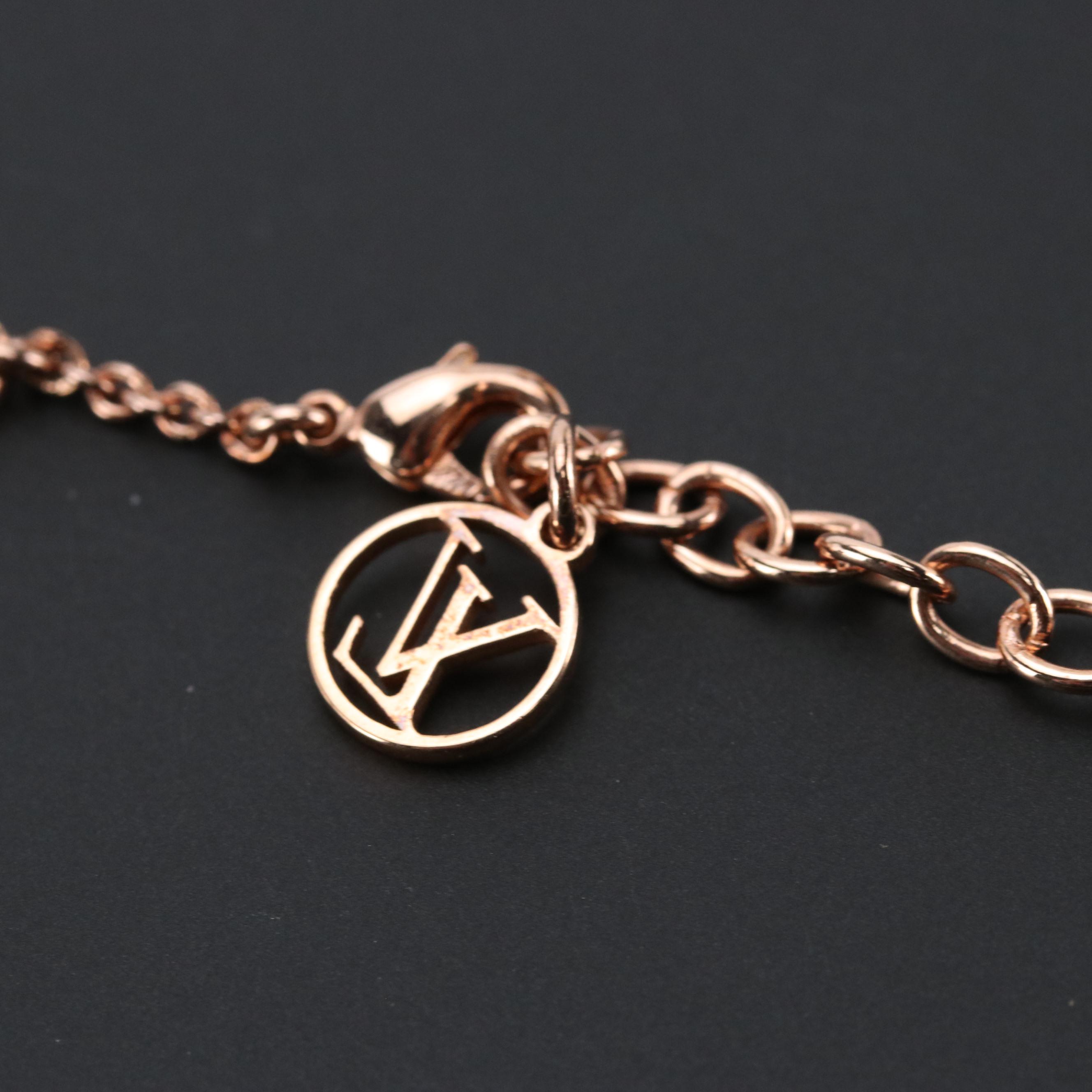 Louis Vuitton Rose-Gold Tone Essential V Necklace
