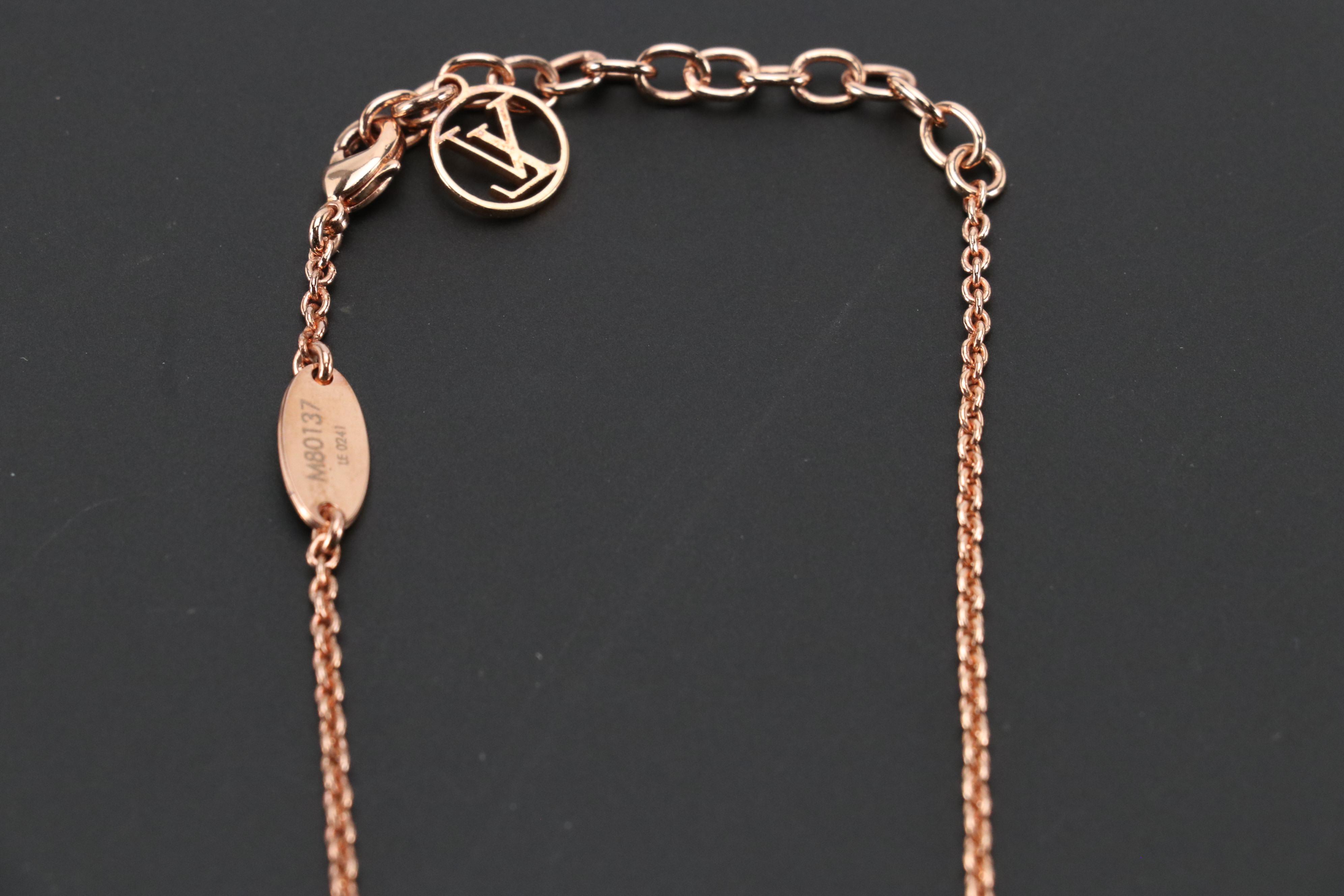 Louis Vuitton Rose-Gold Tone Essential V Necklace