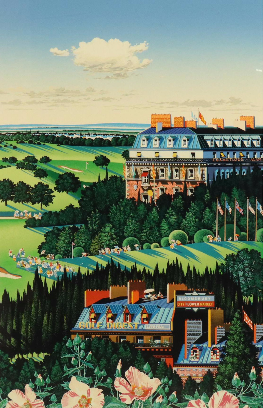 Hiro Yamagata Serigraph "Country Club," 1988