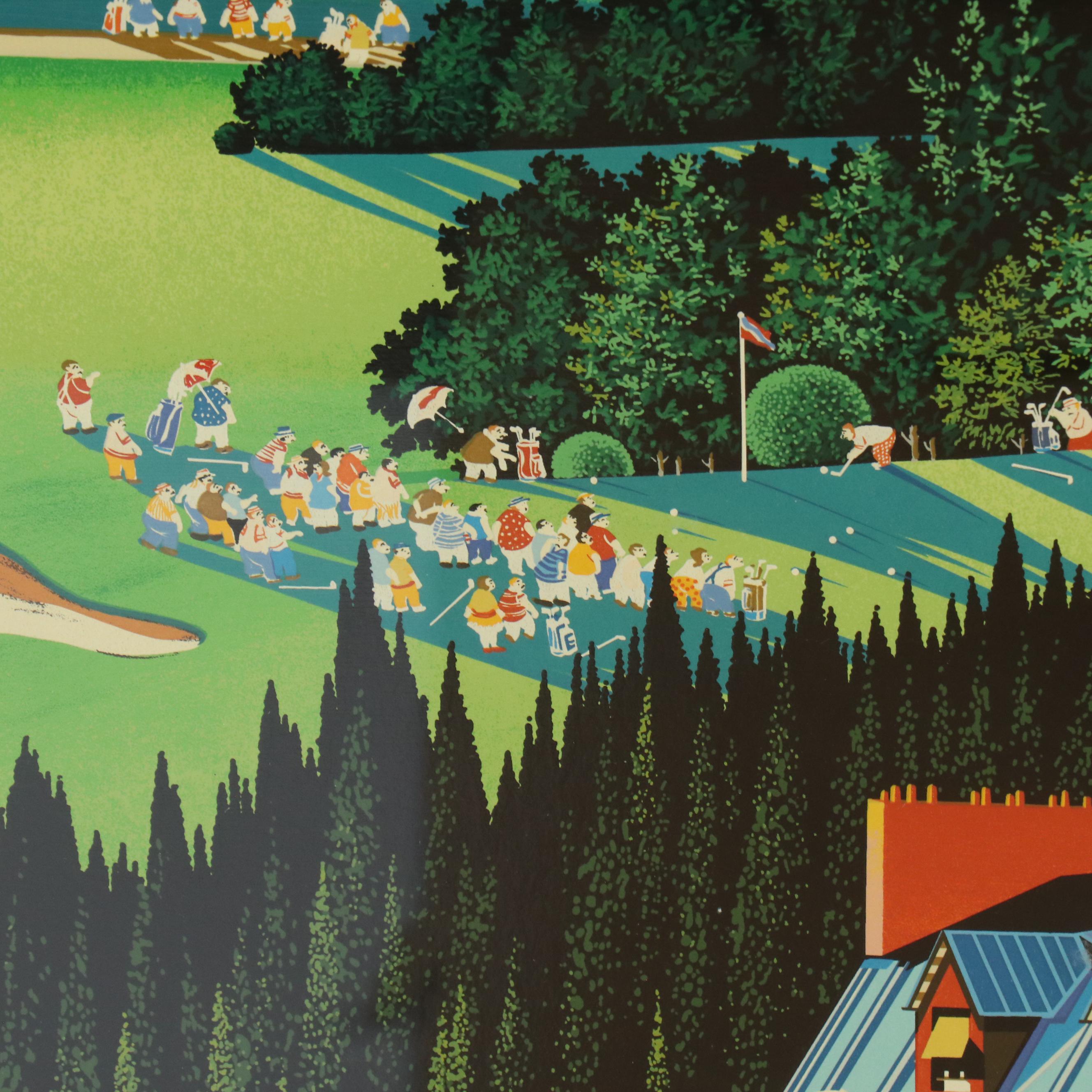 Hiro Yamagata Serigraph "Country Club," 1988