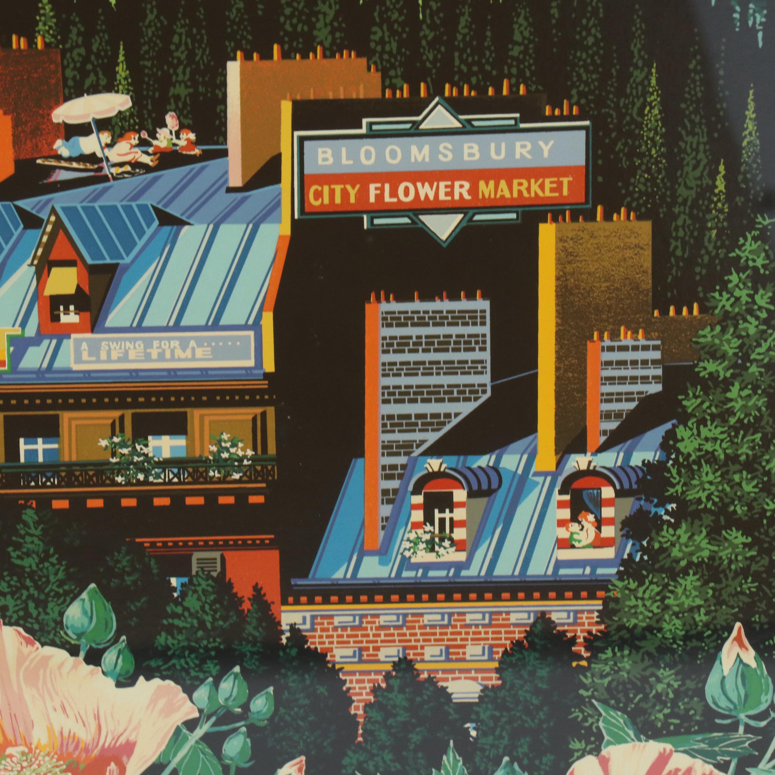 Hiro Yamagata Serigraph "Country Club," 1988