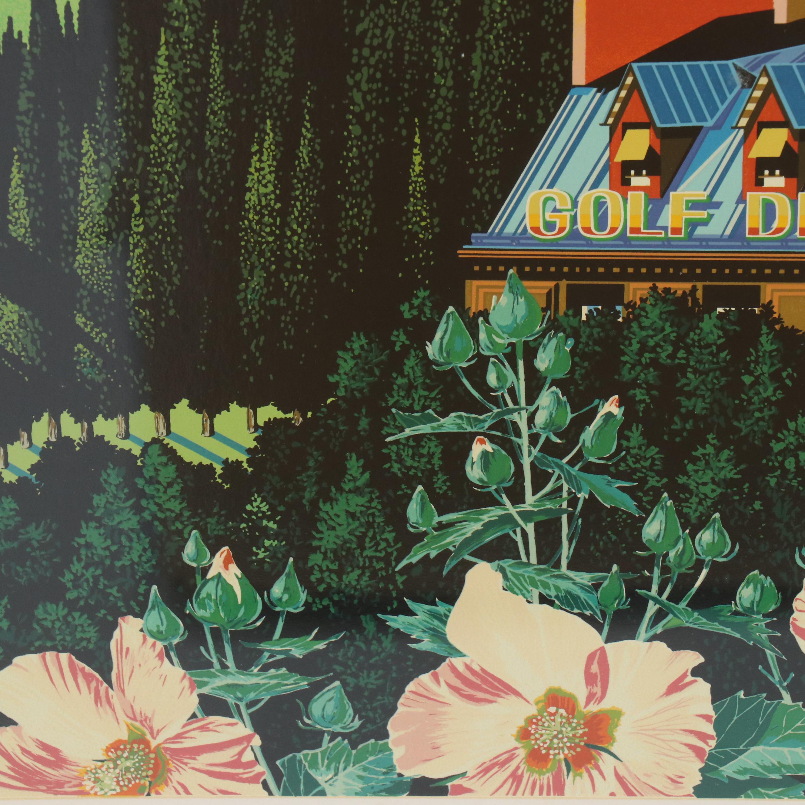 Hiro Yamagata Serigraph "Country Club," 1988