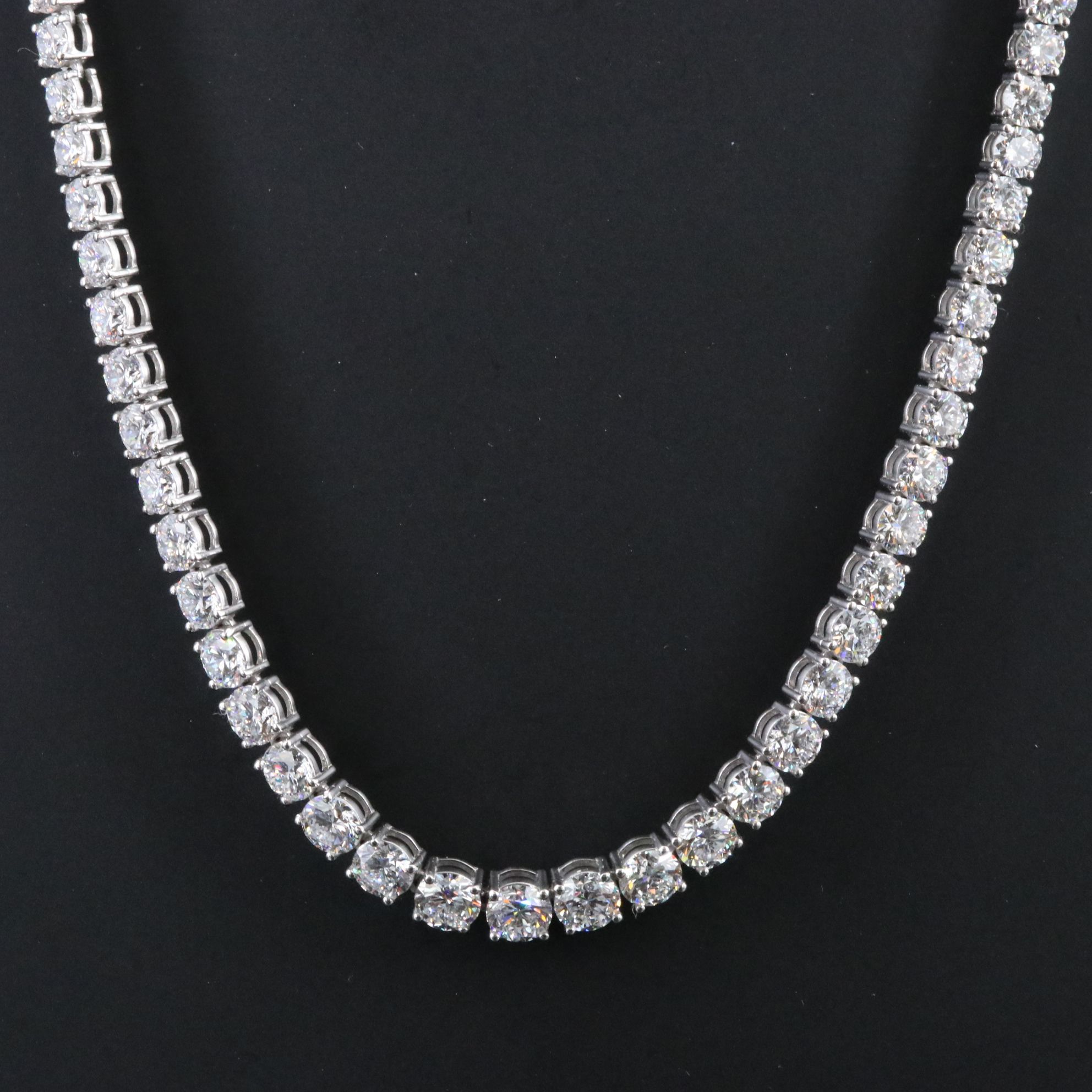Platinum 21.13 CTW Lab Grown Diamond Riviera Necklace