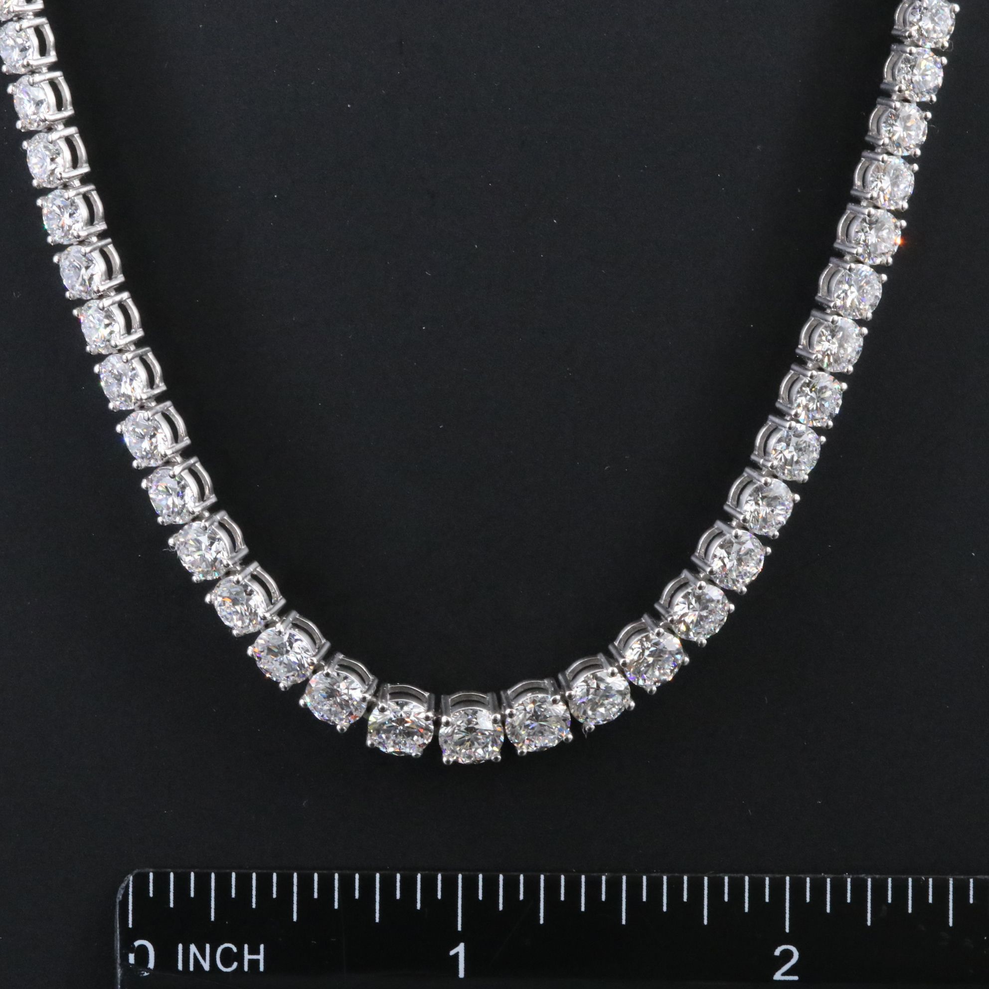 Platinum 21.13 CTW Lab Grown Diamond Riviera Necklace
