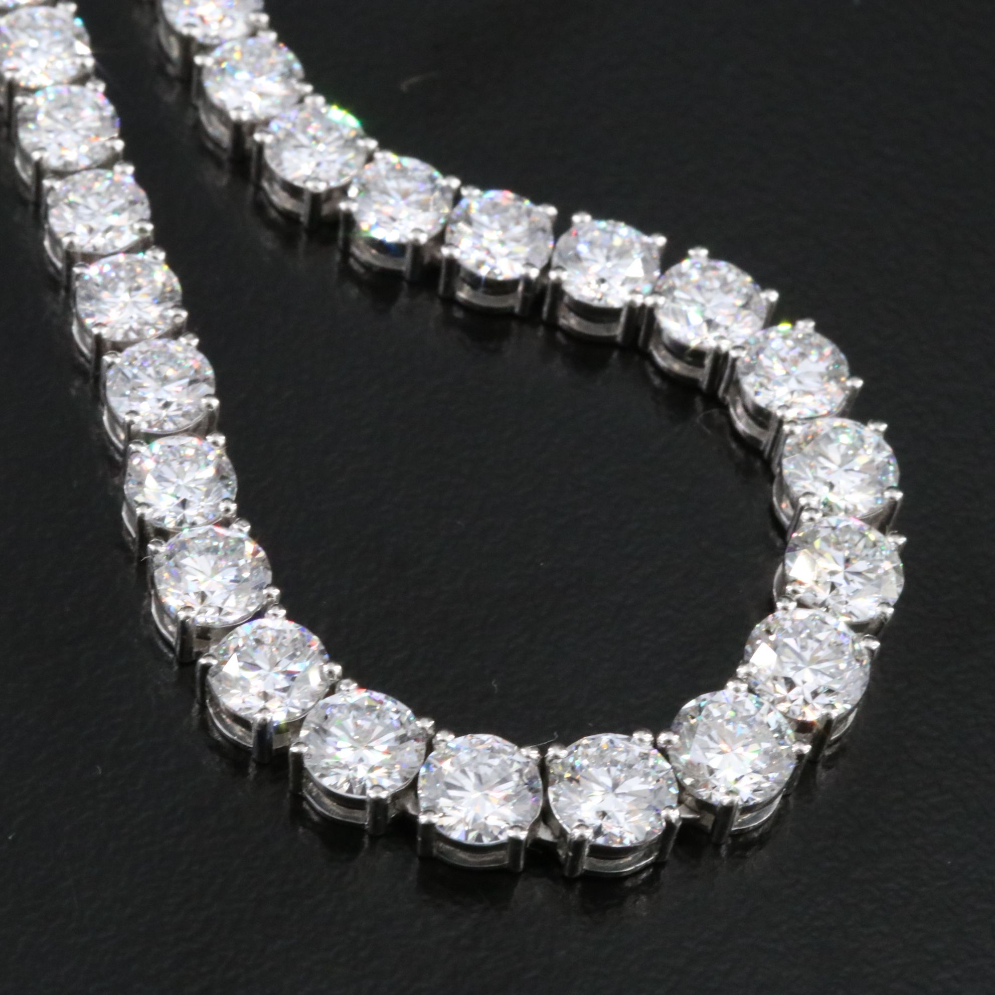 Platinum 21.13 CTW Lab Grown Diamond Riviera Necklace