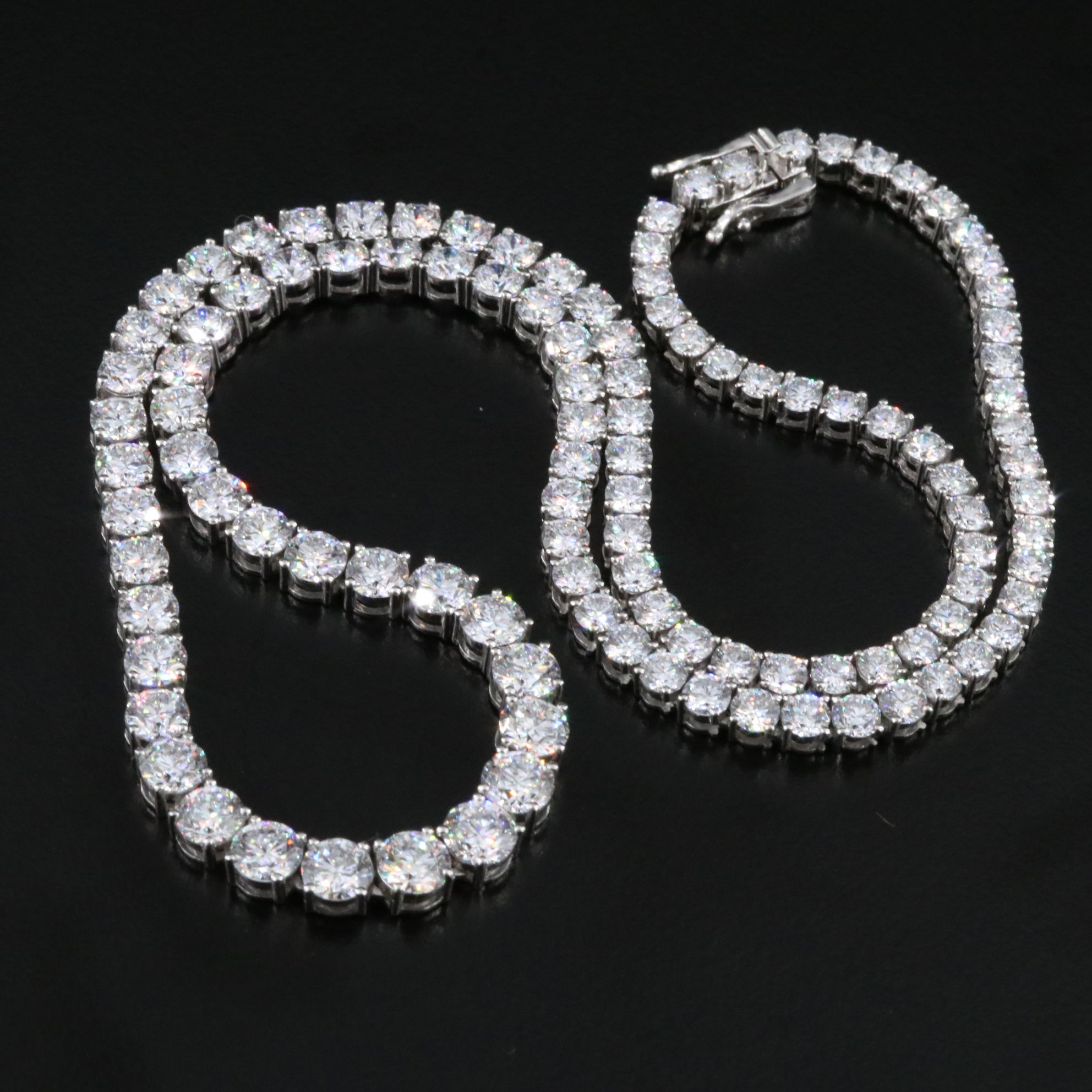 Platinum 21.13 CTW Lab Grown Diamond Riviera Necklace