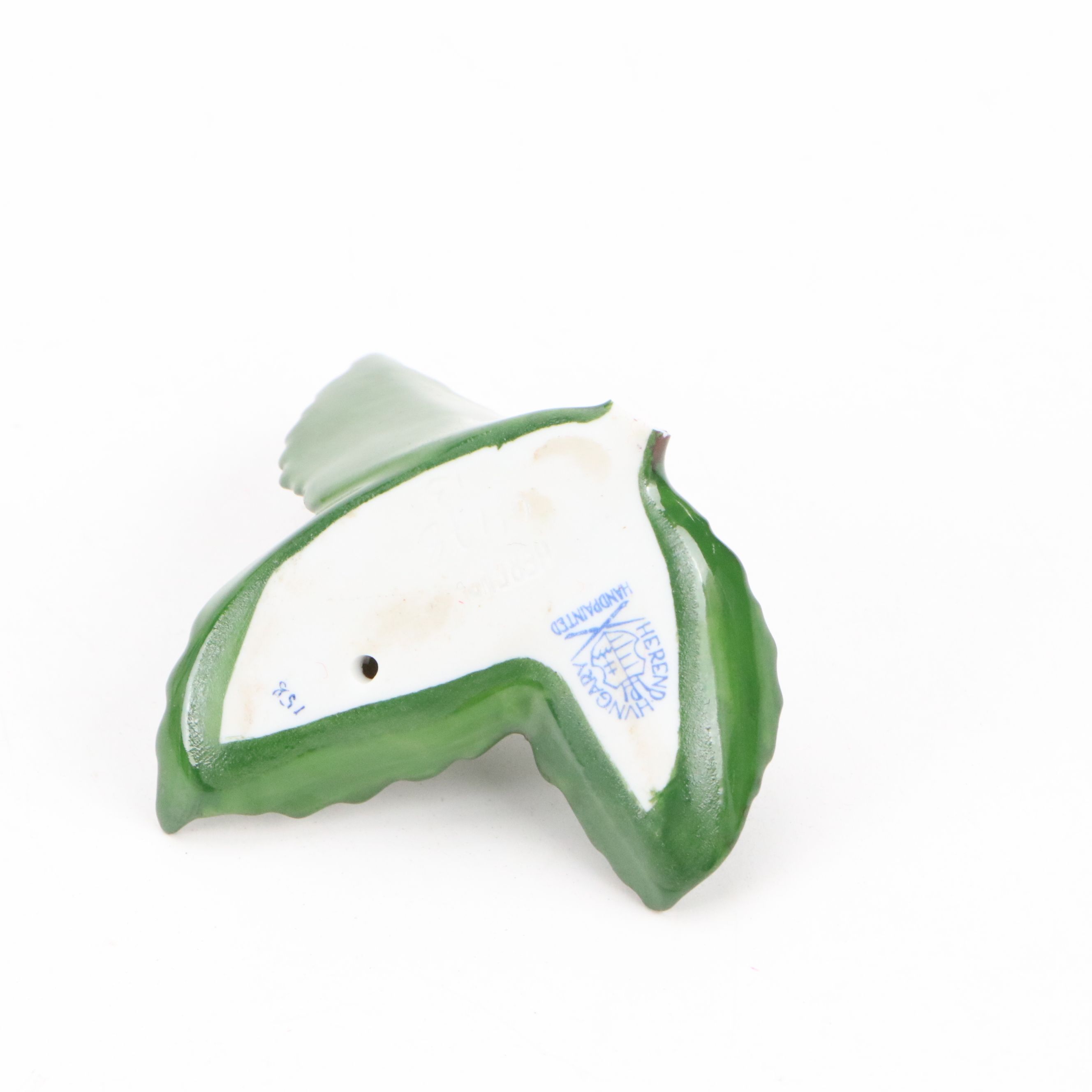 Herend "Rabbit on Leaf" Porcelain Figurine with Other Ceramic Animals