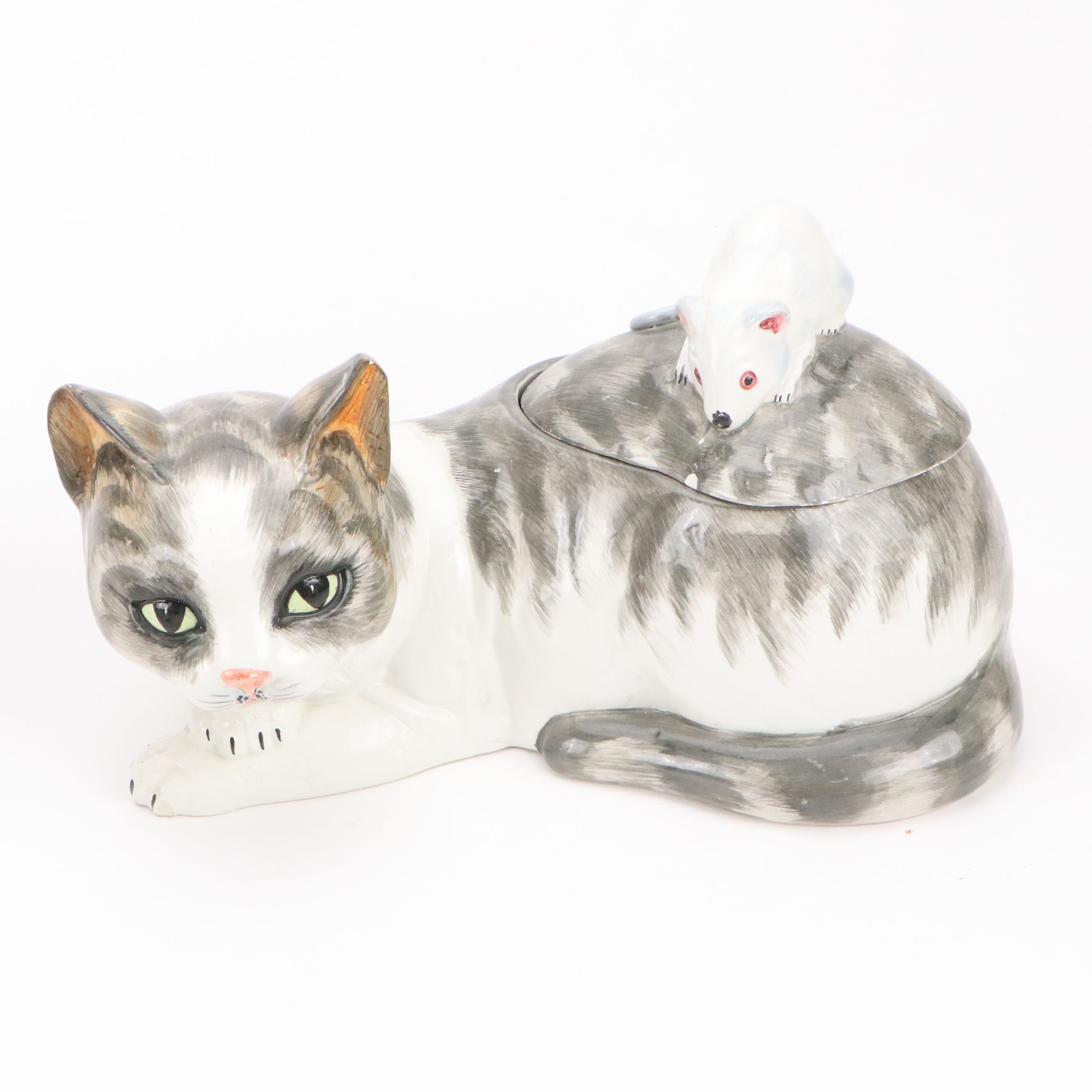 Herend "Rabbit on Leaf" Porcelain Figurine with Other Ceramic Animals