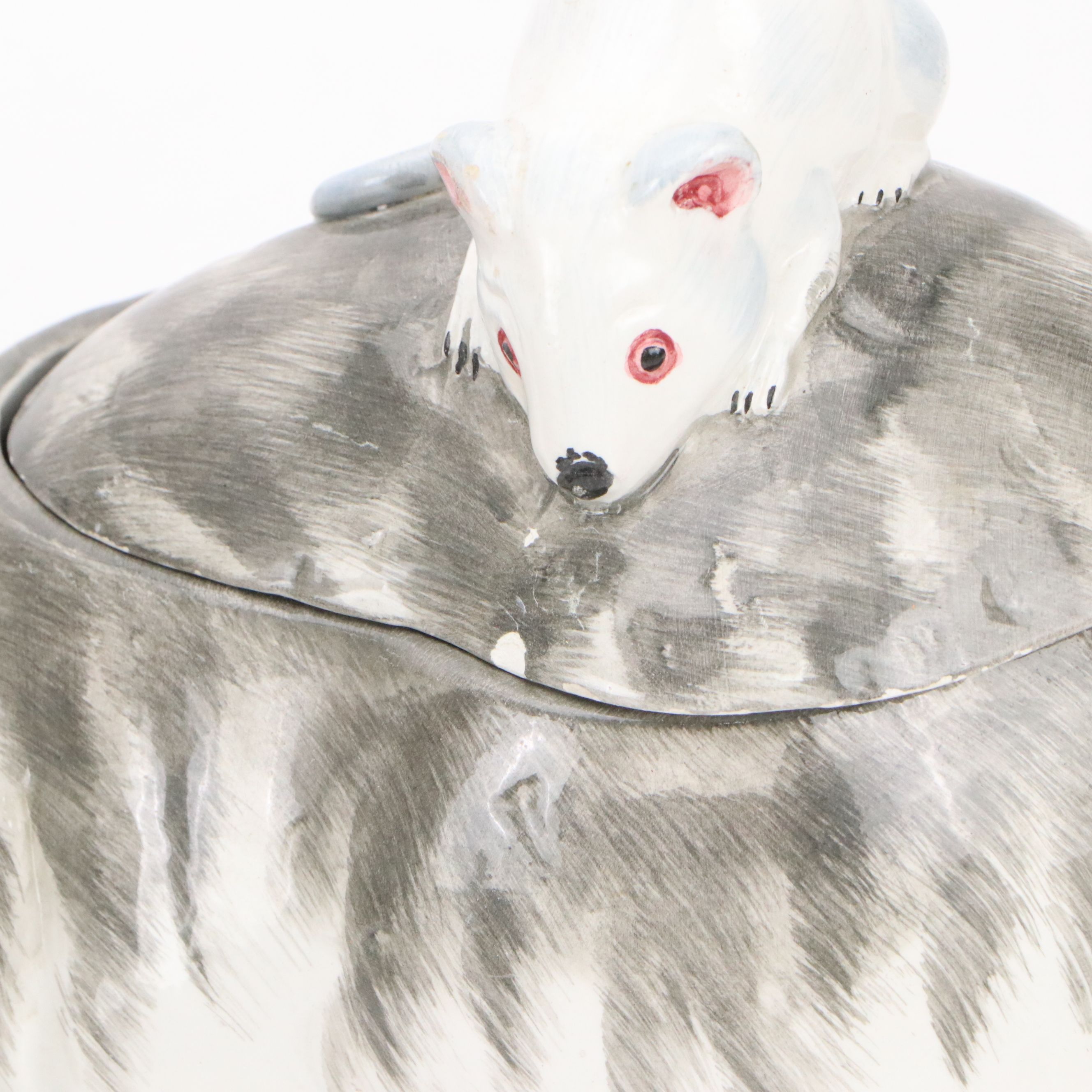 Herend "Rabbit on Leaf" Porcelain Figurine with Other Ceramic Animals