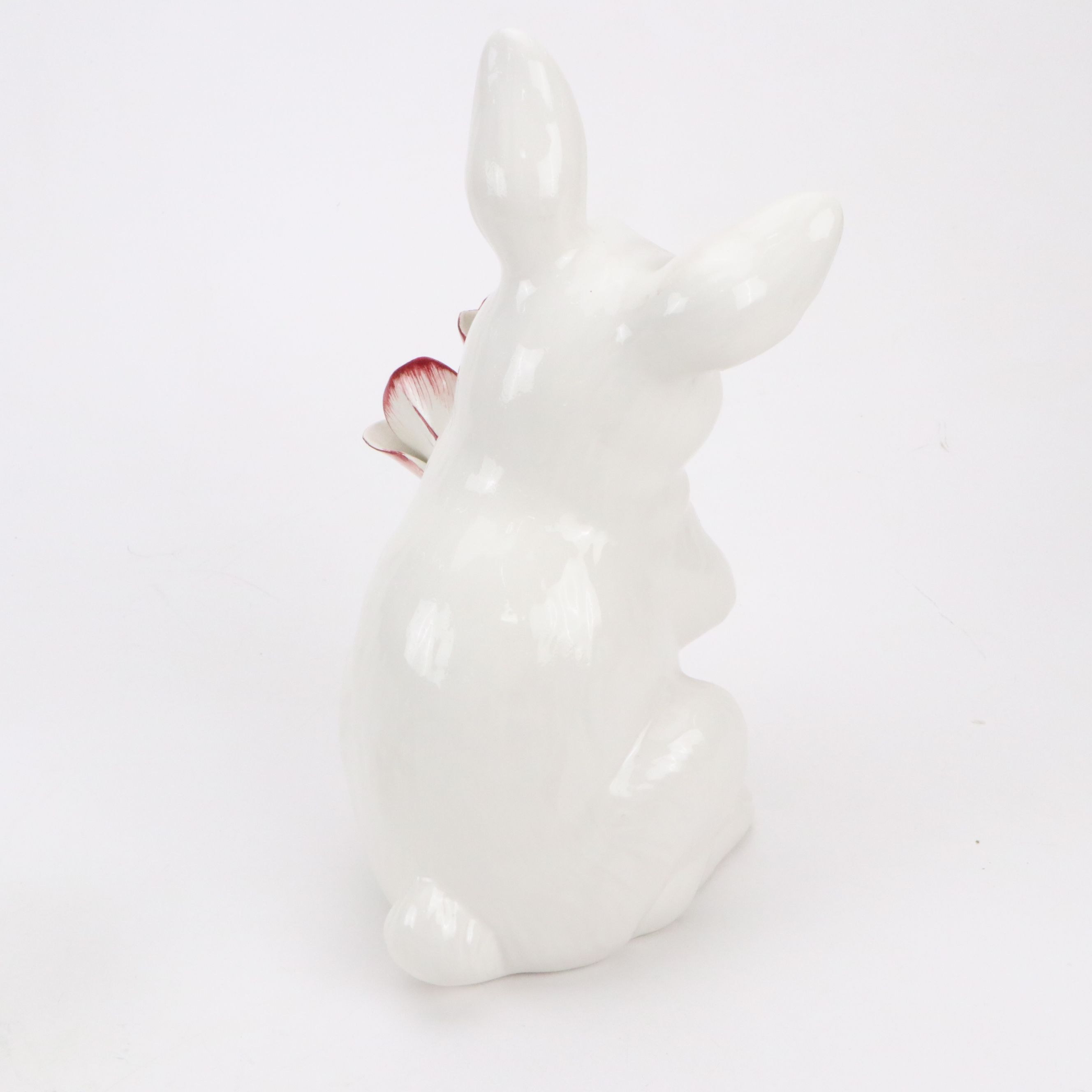 Herend "Rabbit on Leaf" Porcelain Figurine with Other Ceramic Animals