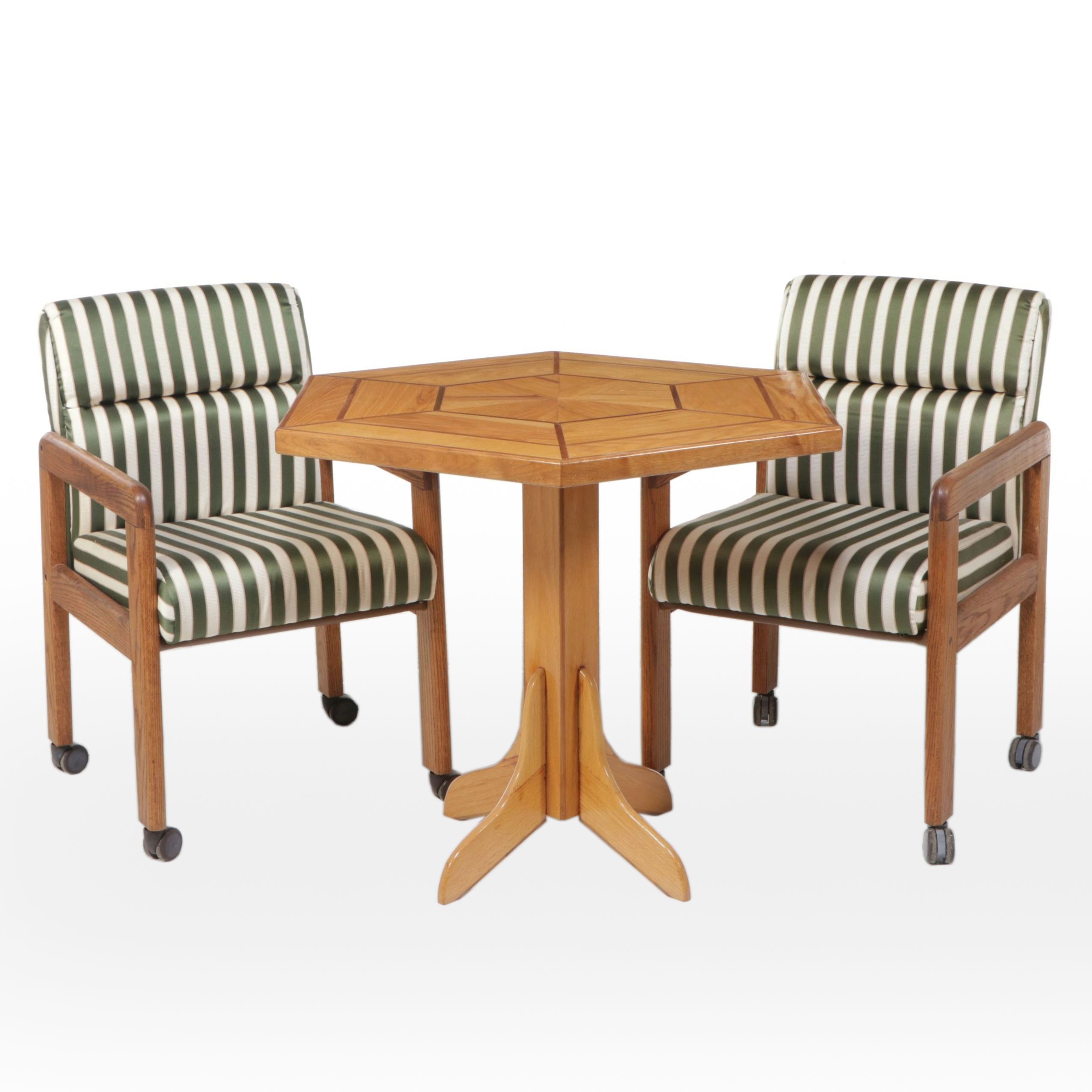 Modernist Style Three-Piece Oak Dining Set