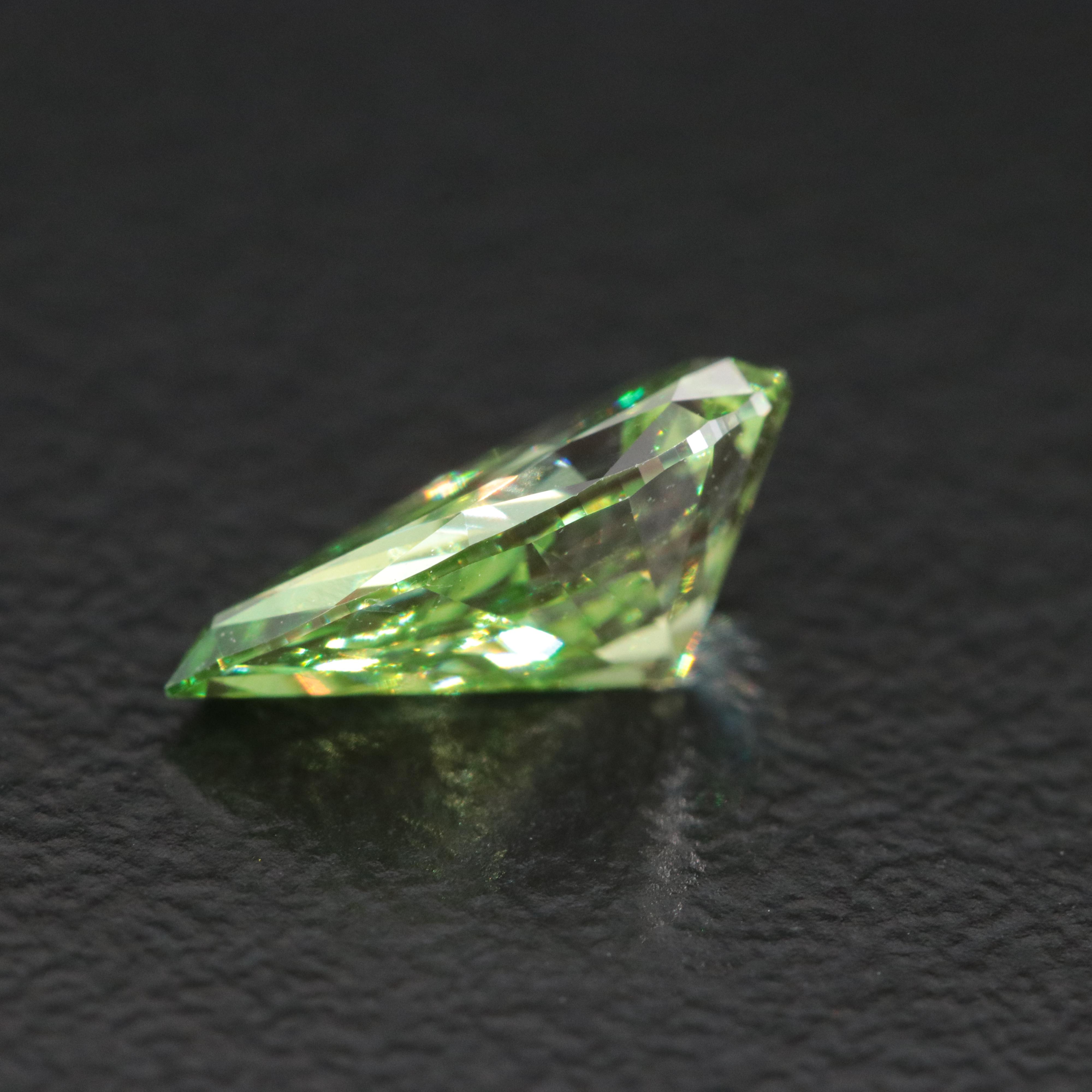 Loose 1.07 CT Lab Grown Fancy Green Diamond with IGI Report