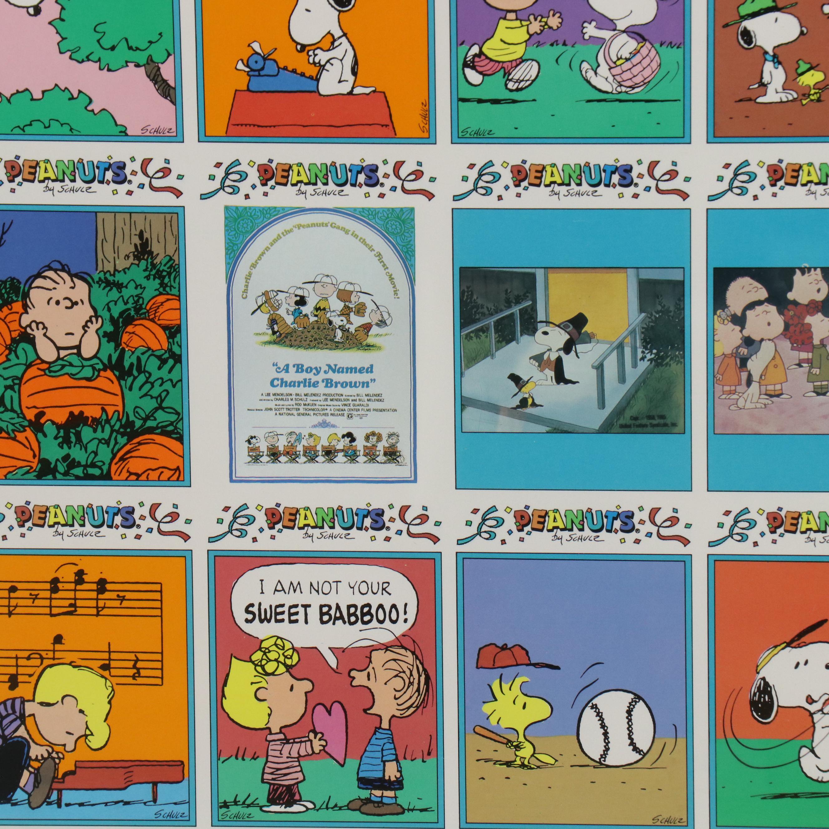 "Peanuts by Schulz" Sheet of Uncut Trading Cards