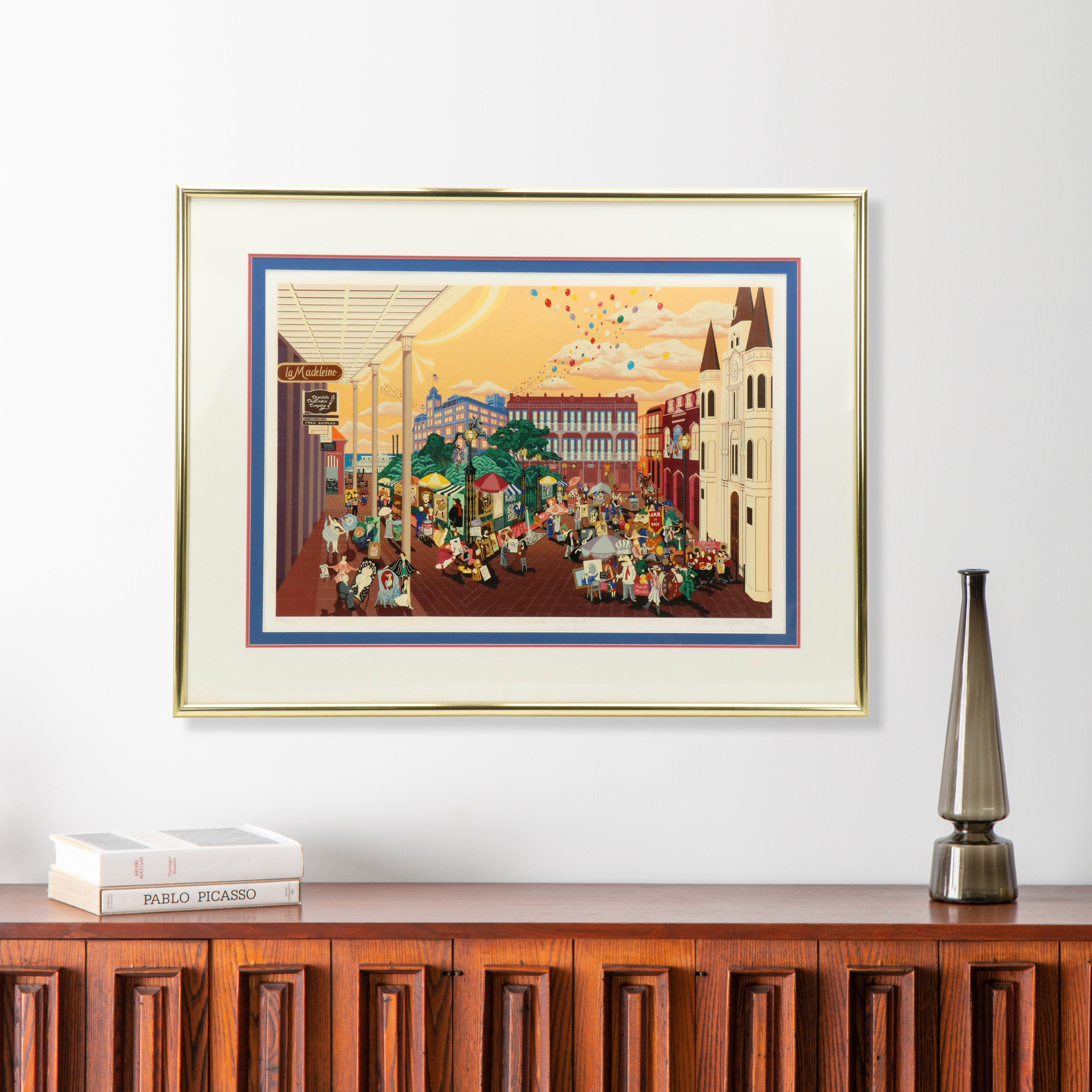 Melanie Taylor Kent Serigraph "Portraits in the Park," 1985