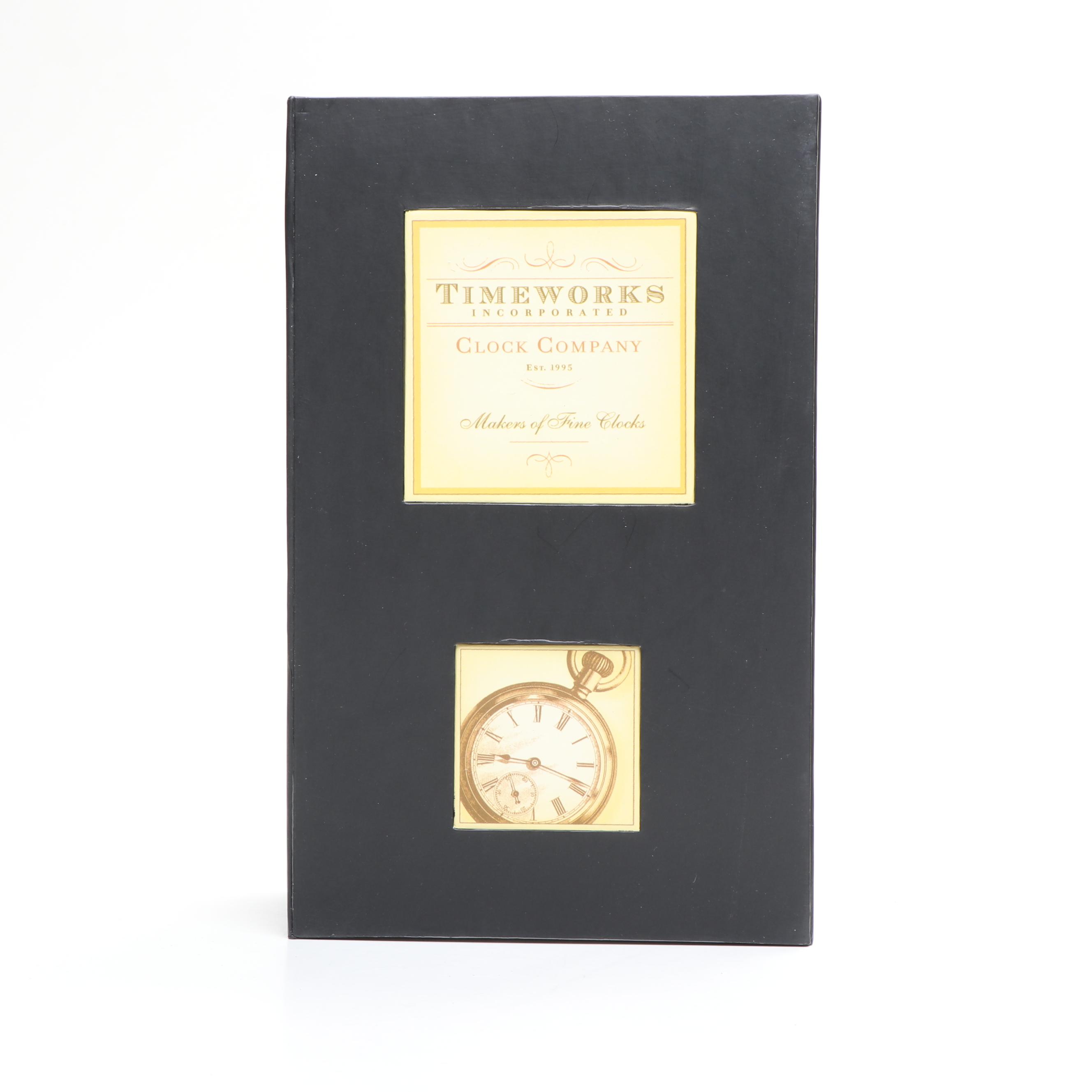 Timeworks Precision Wristwatches Desk Clock with Wooden Faux Book Boxes
