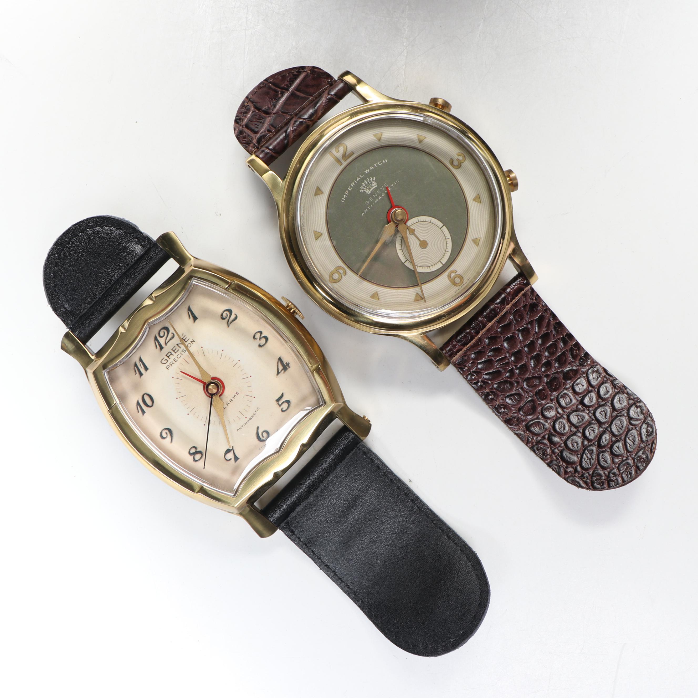 Timeworks Precision Wristwatches Desk Clock with Wooden Faux Book Boxes