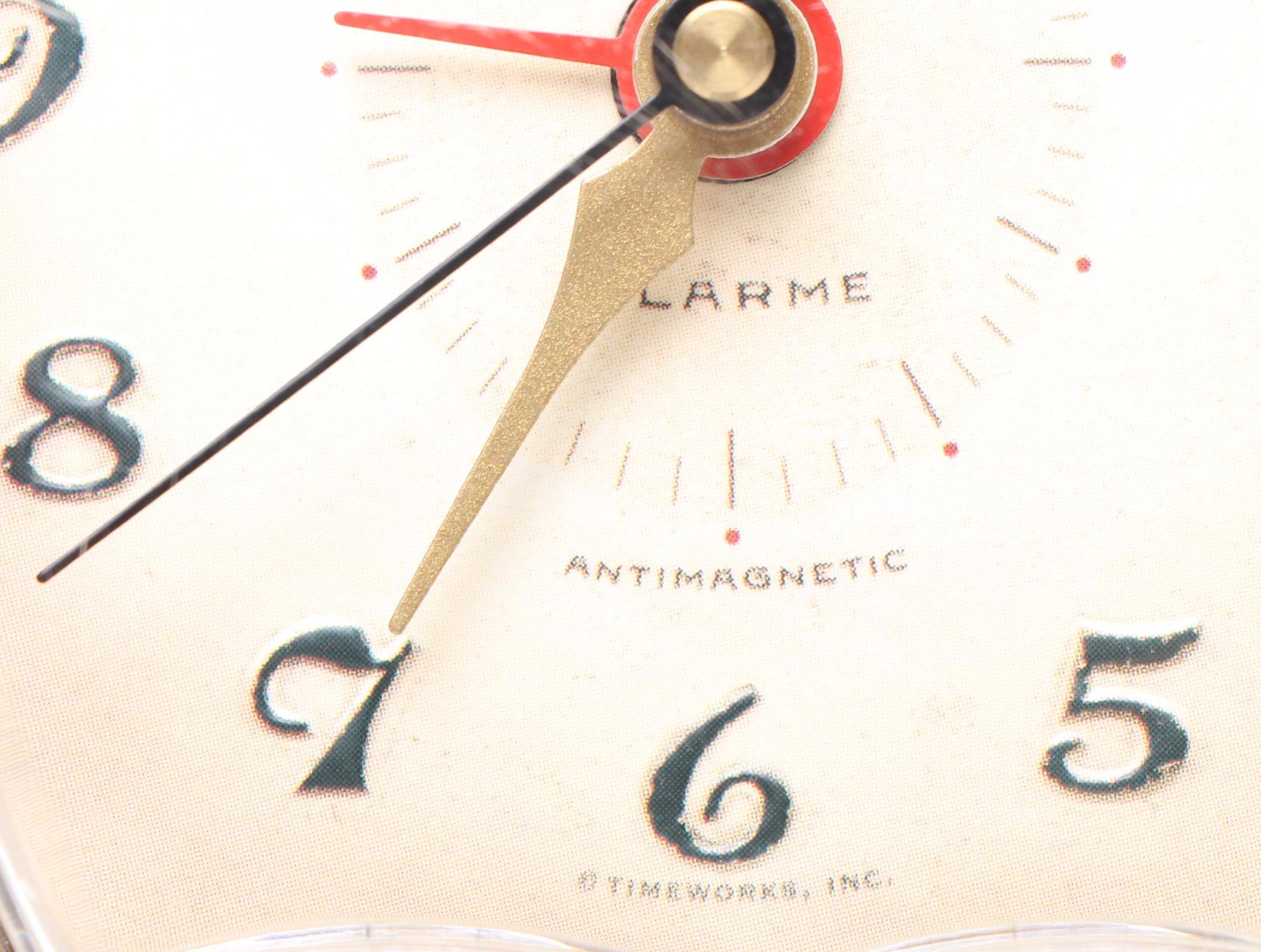 Timeworks Precision Wristwatches Desk Clock with Wooden Faux Book Boxes