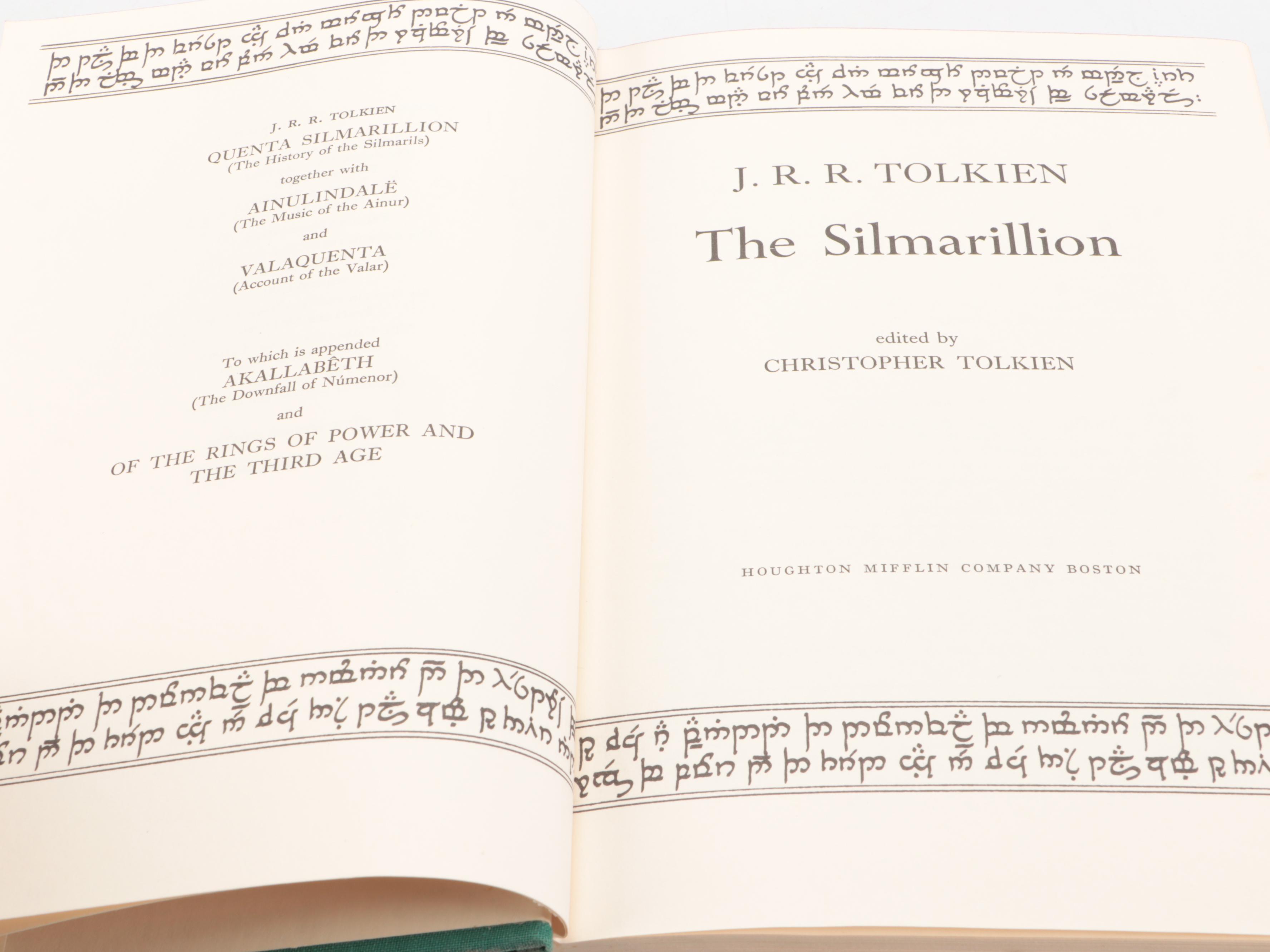 First American Edition "The Silmarillion" by J. R. R. Tolkien with Map, 1977