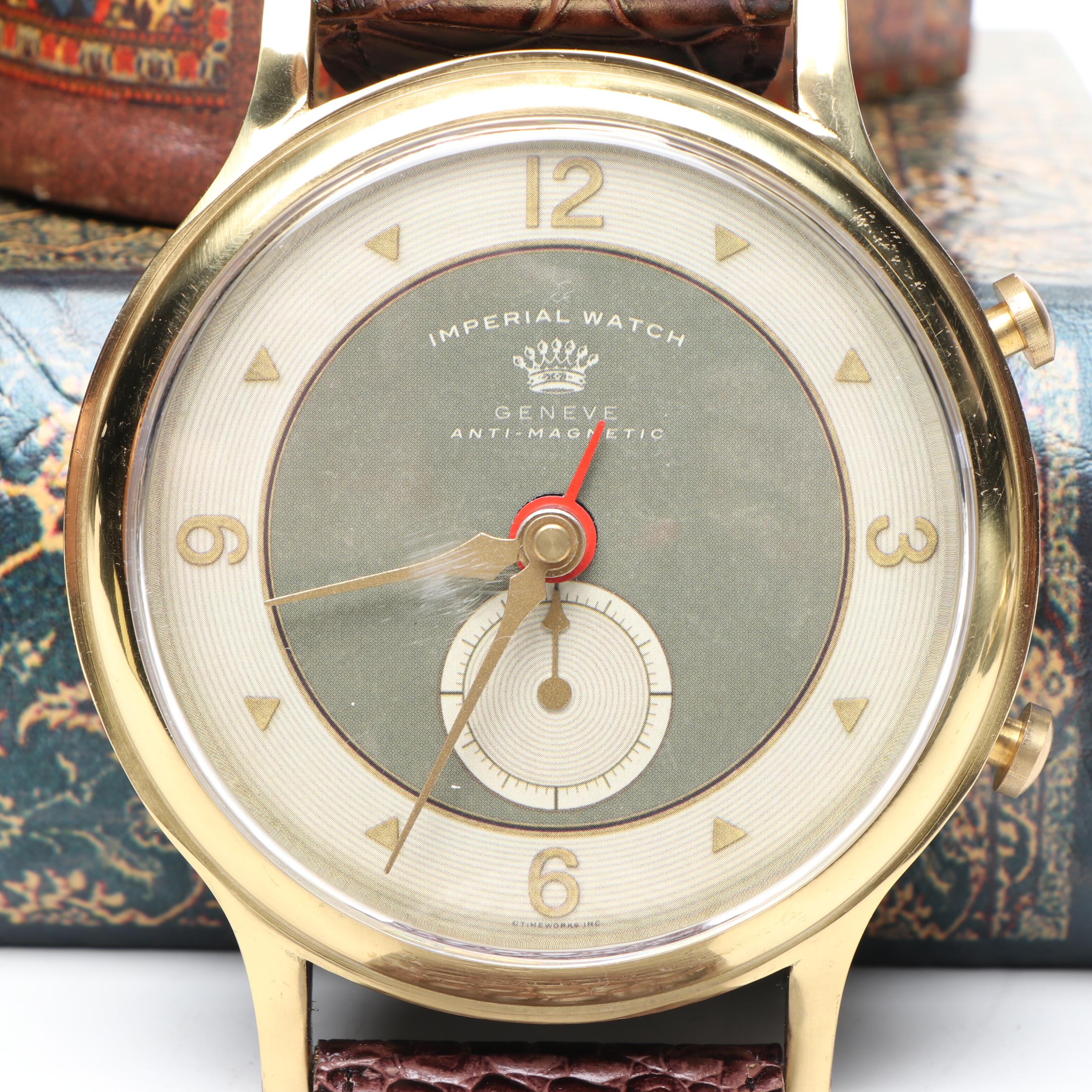 Timeworks Precision Wristwatches Desk Clock with Wooden Faux Book Boxes