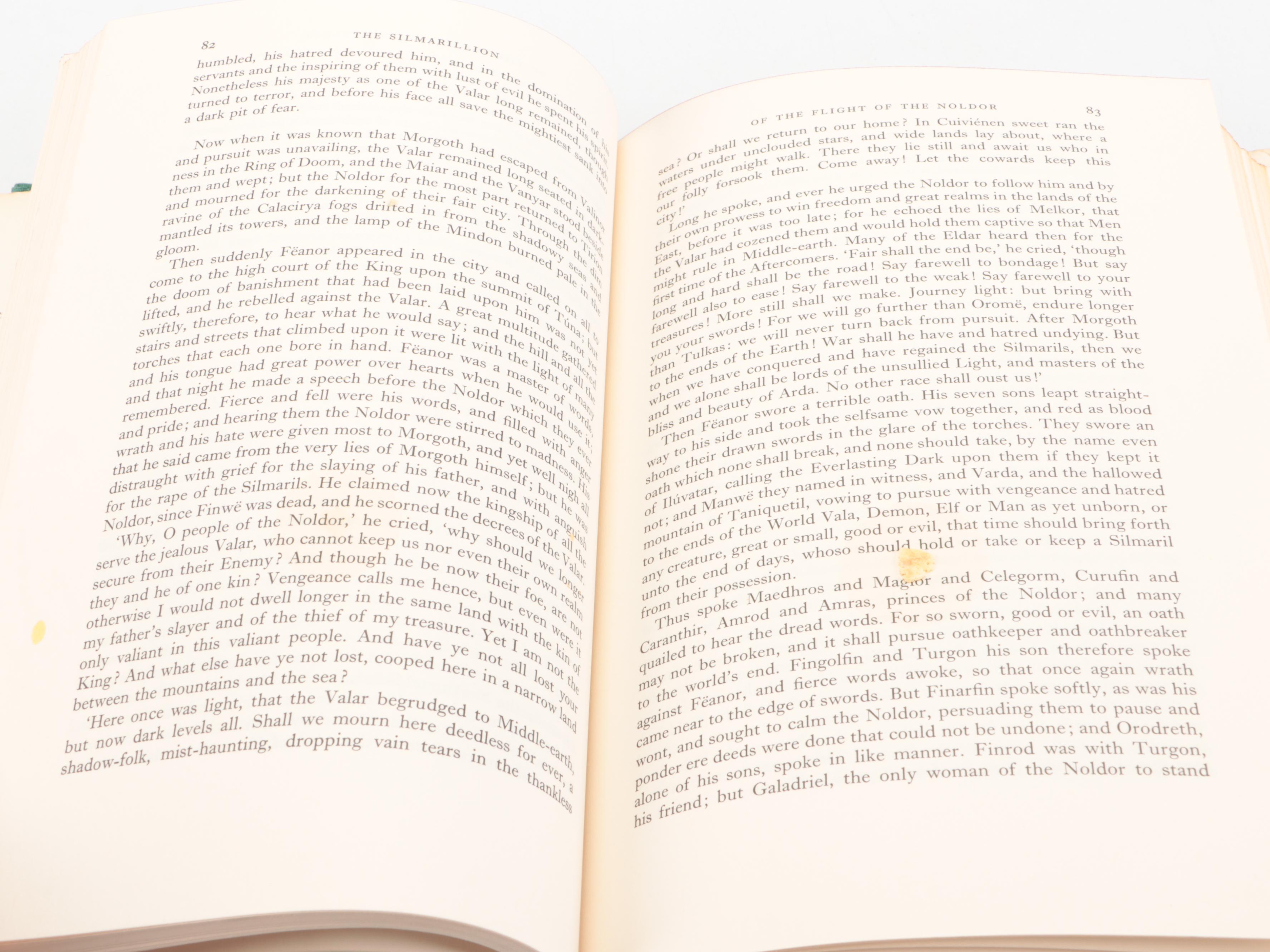 First American Edition "The Silmarillion" by J. R. R. Tolkien with Map, 1977