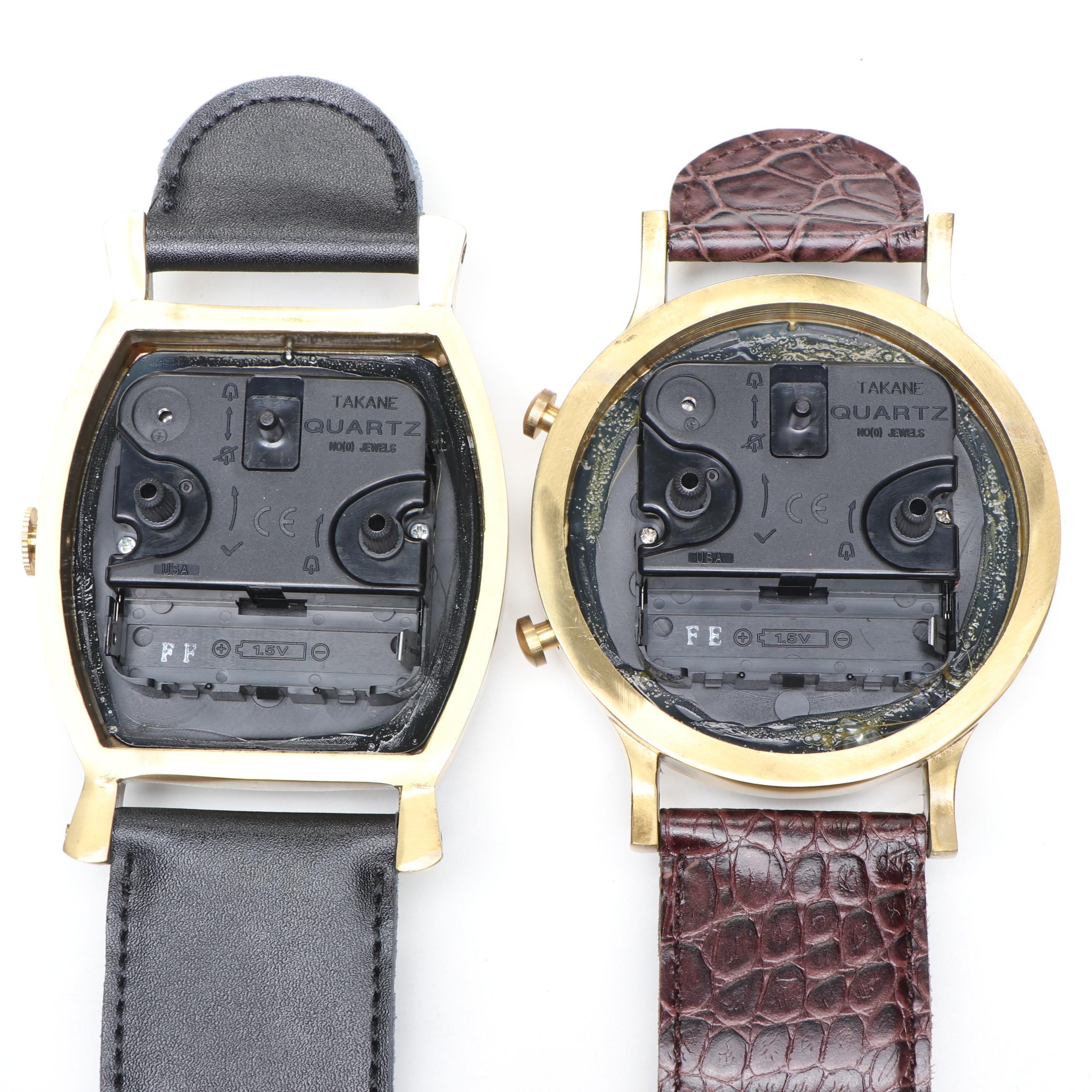 Timeworks Precision Wristwatches Desk Clock with Wooden Faux Book Boxes