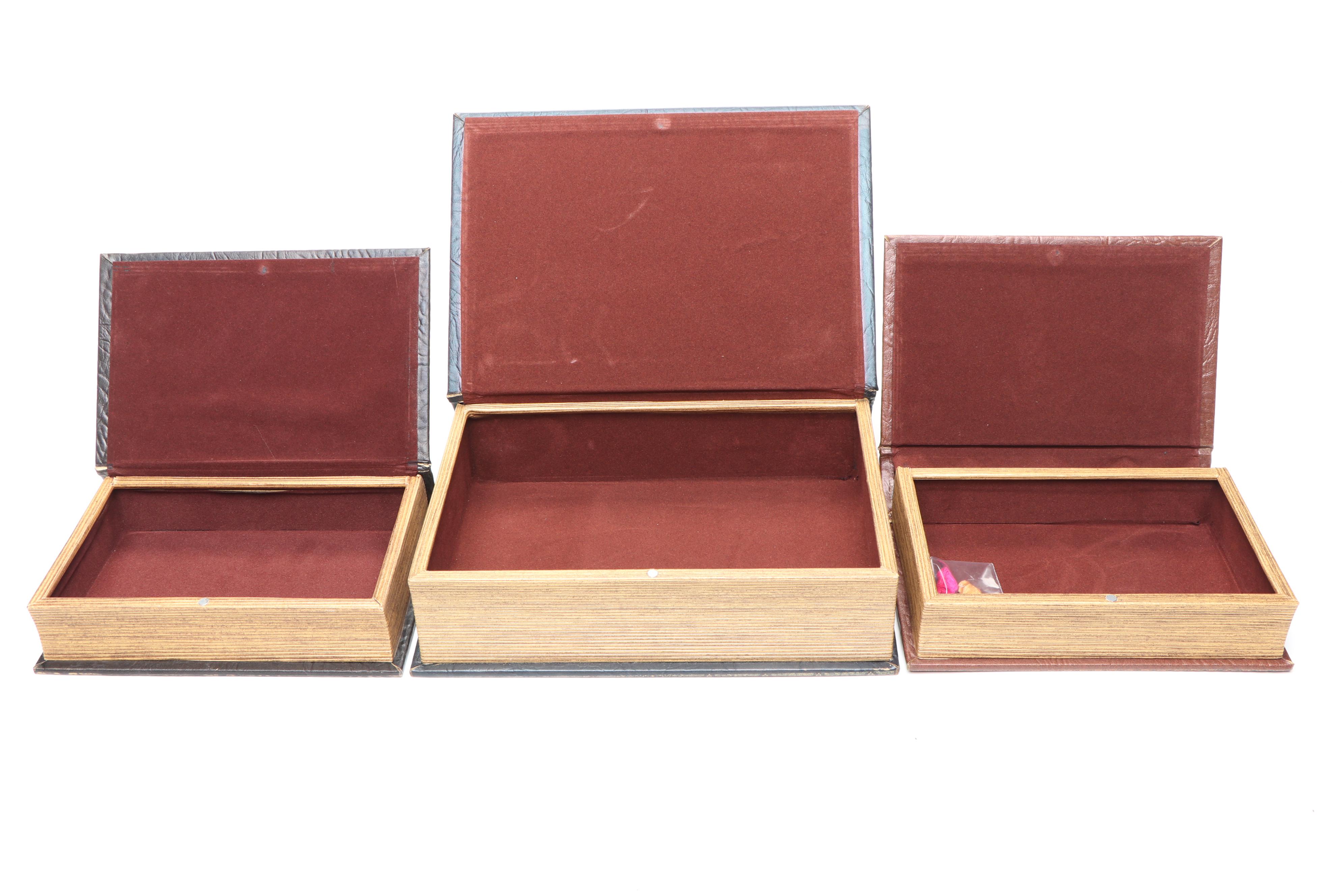 Timeworks Precision Wristwatches Desk Clock with Wooden Faux Book Boxes