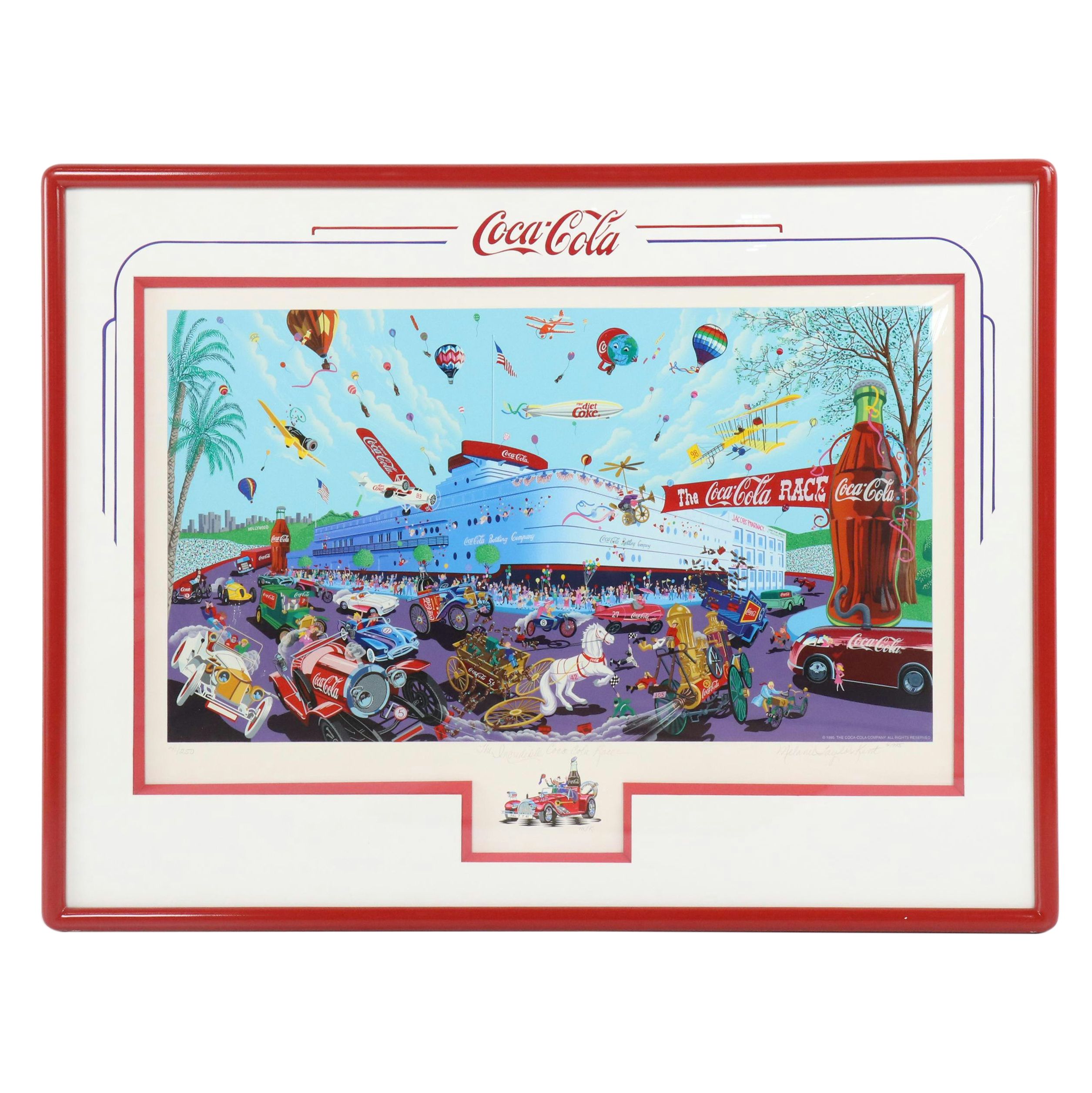 Melanie Taylor Kent Serigraph "The Incredible Coca-Cola Race," 1995