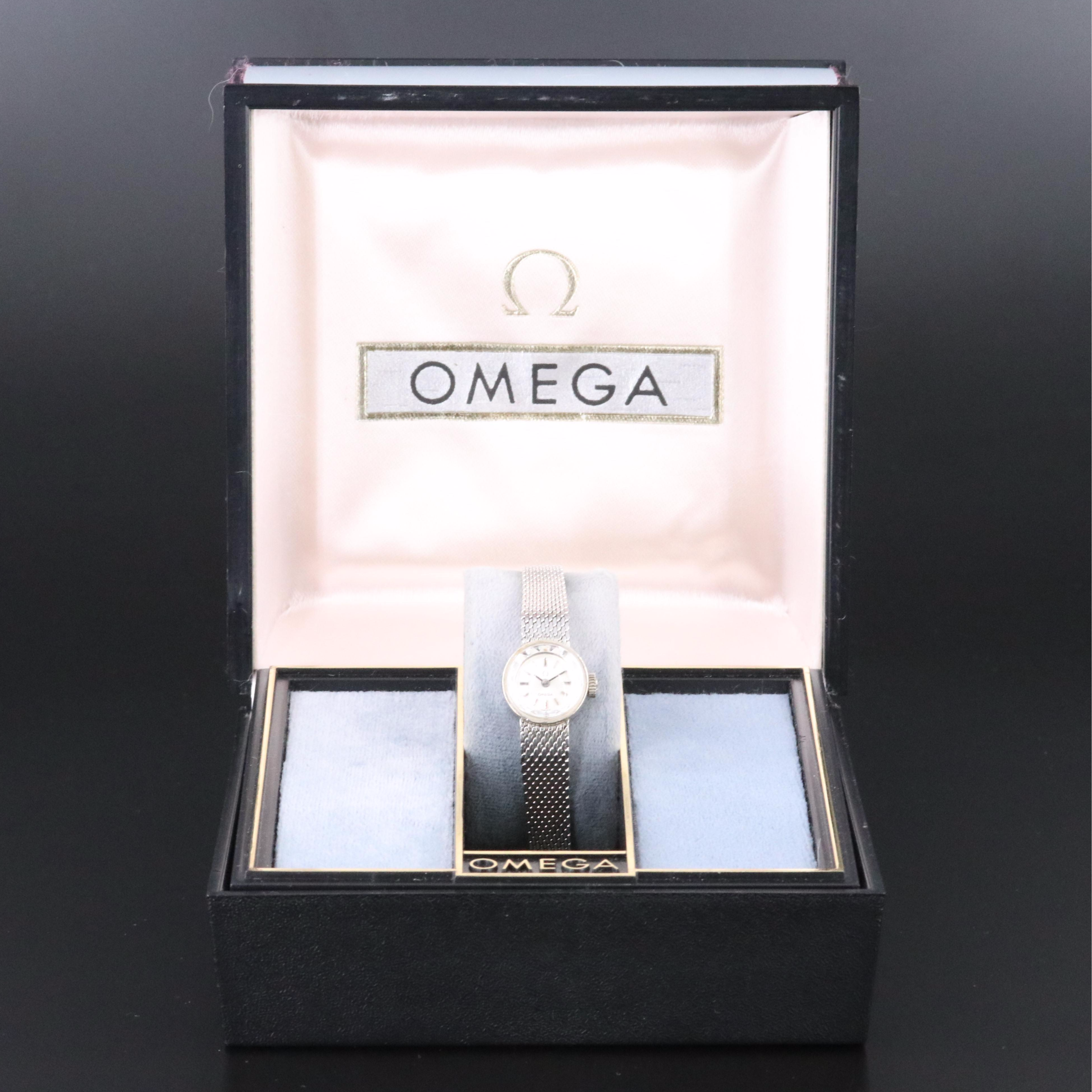 Vintage Omega White Gold-Plated Watch c.1968