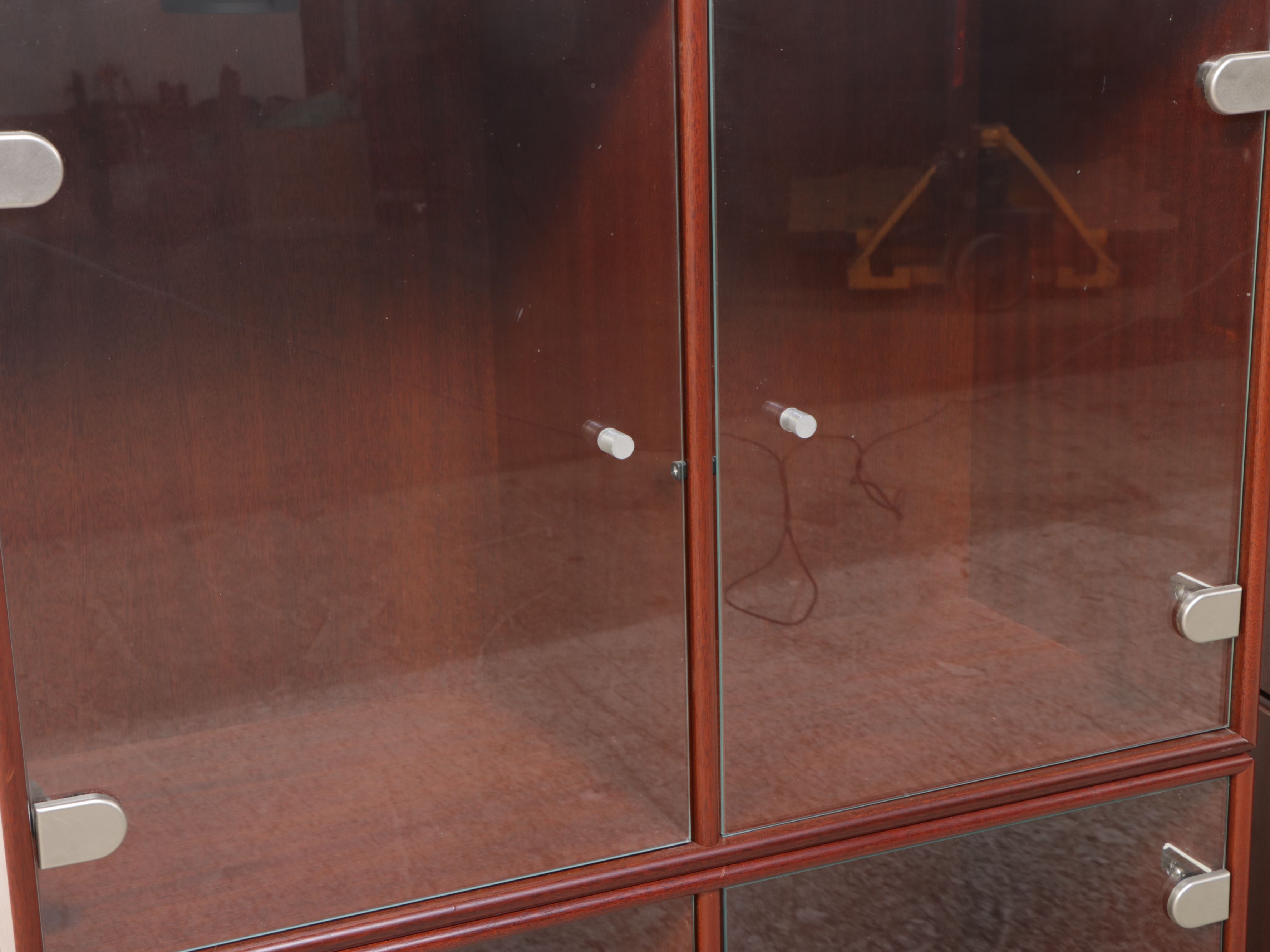 Modernist Style Rosewood Finished Modular Display Cabinets