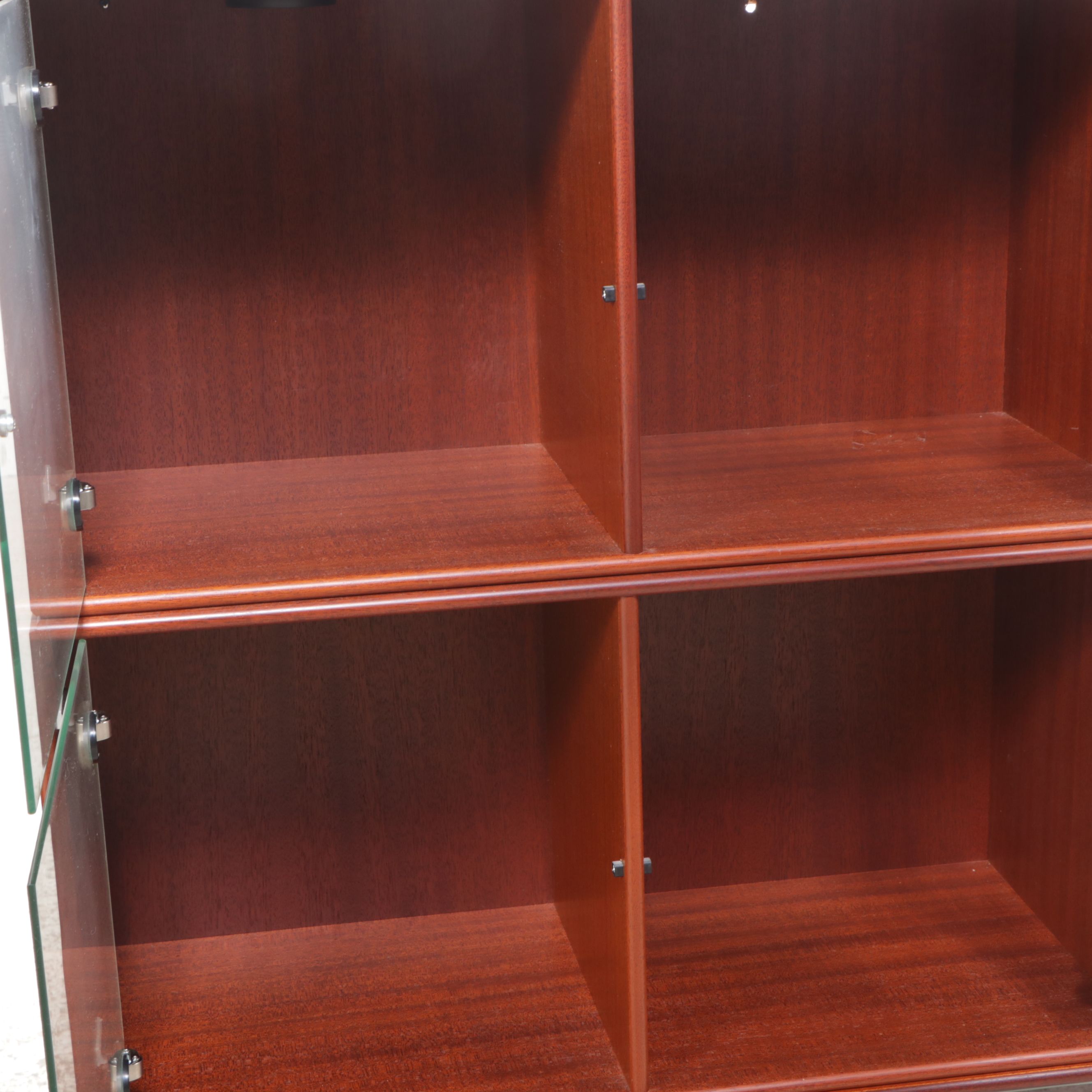 Modernist Style Rosewood Finished Modular Display Cabinets